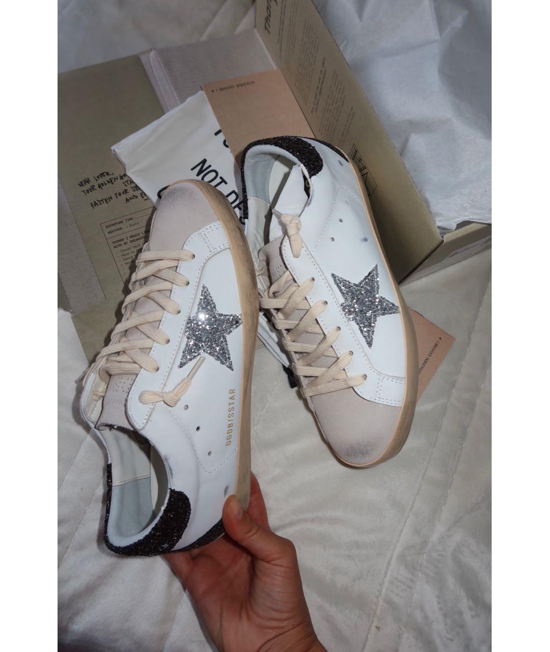 GOLDEN GOOSE Белые кожаные кеды, фото 3