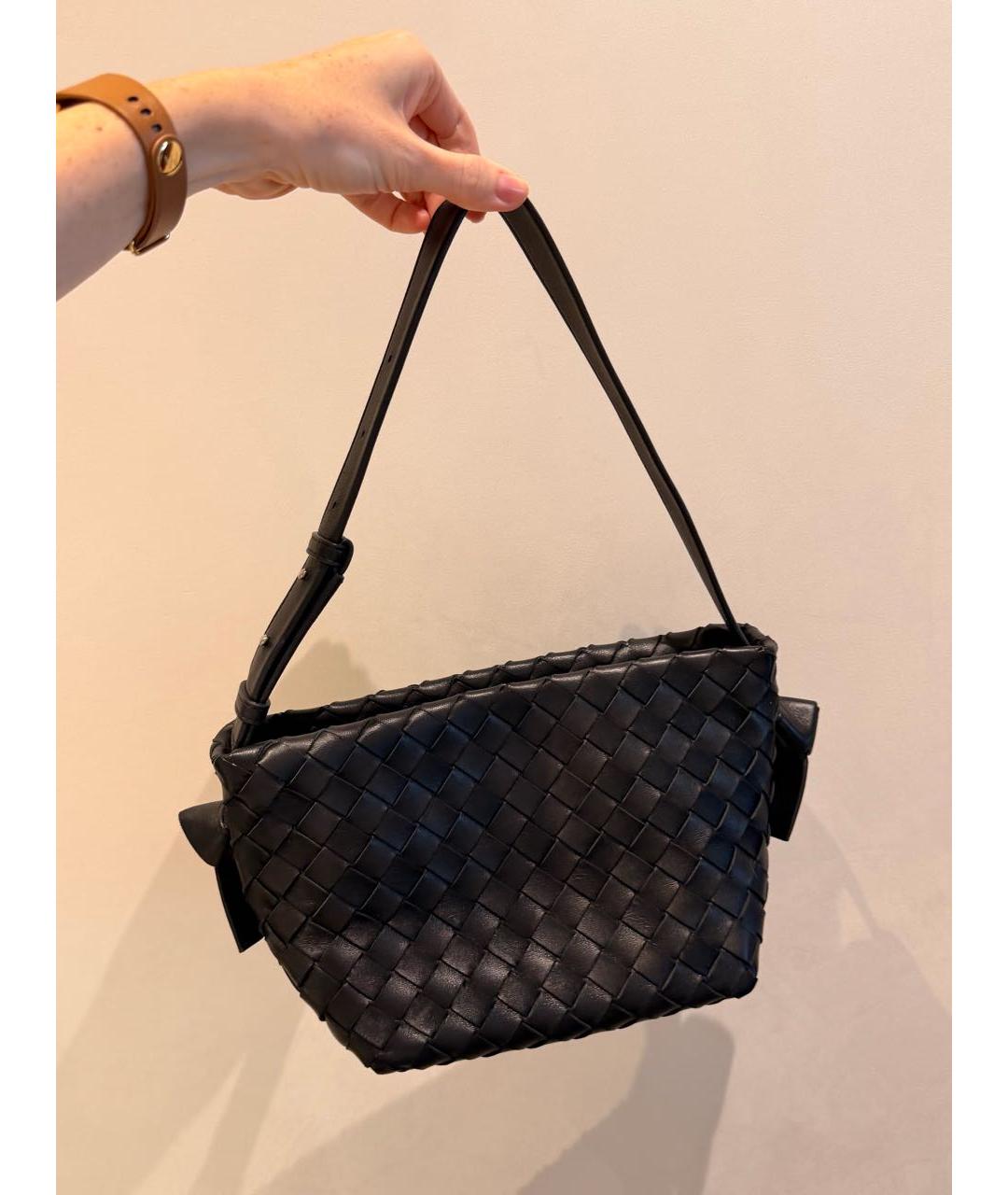 BOTTEGA VENETA Черная кожаная сумка через плечо, фото 2