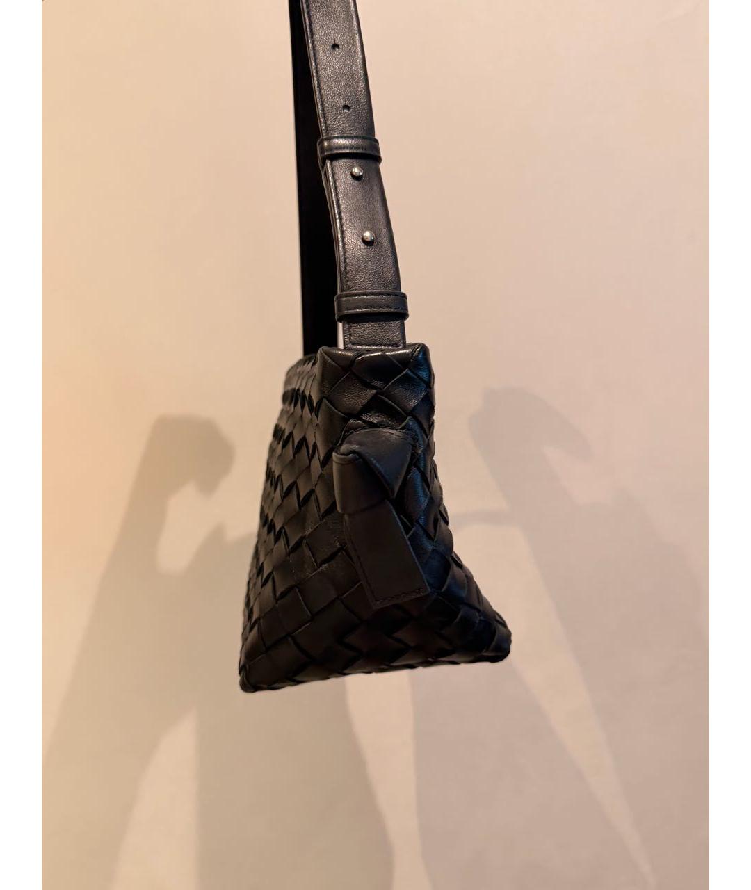 BOTTEGA VENETA Черная кожаная сумка через плечо, фото 4