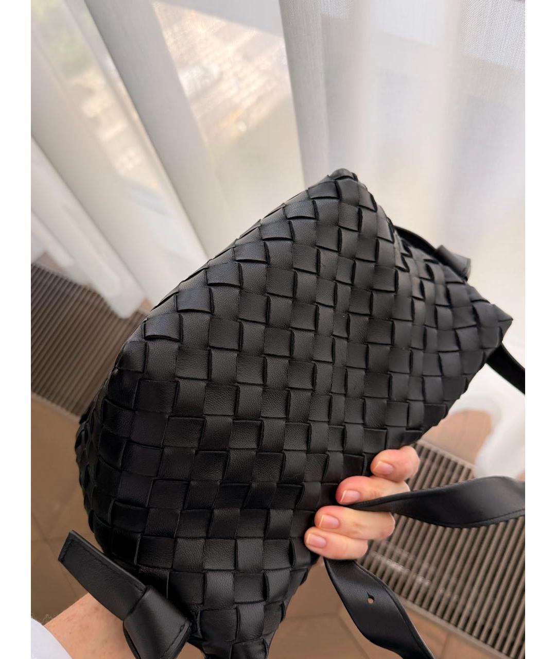 BOTTEGA VENETA Черная кожаная сумка через плечо, фото 6