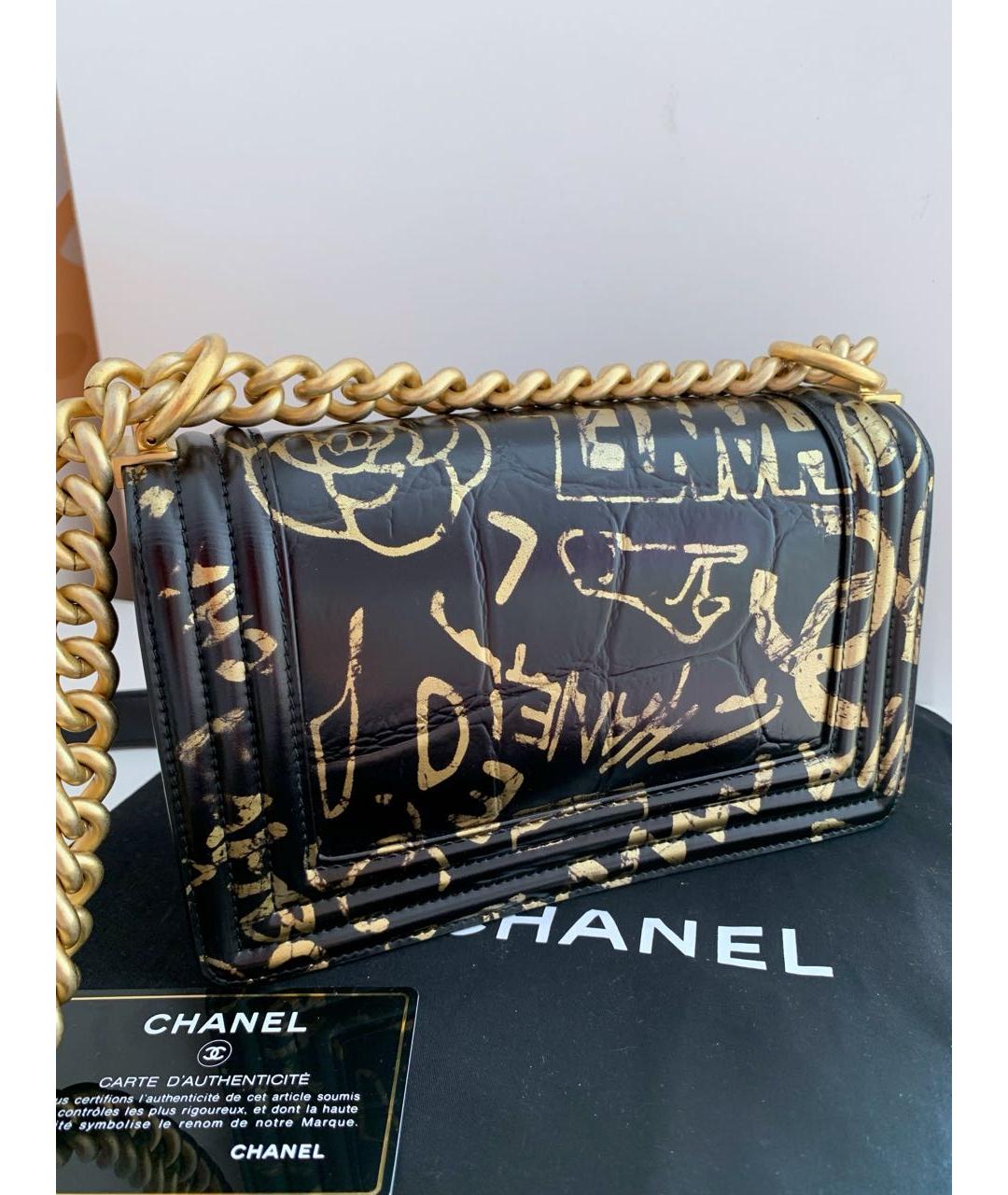 CHANEL Черная кожаная сумка через плечо, фото 3
