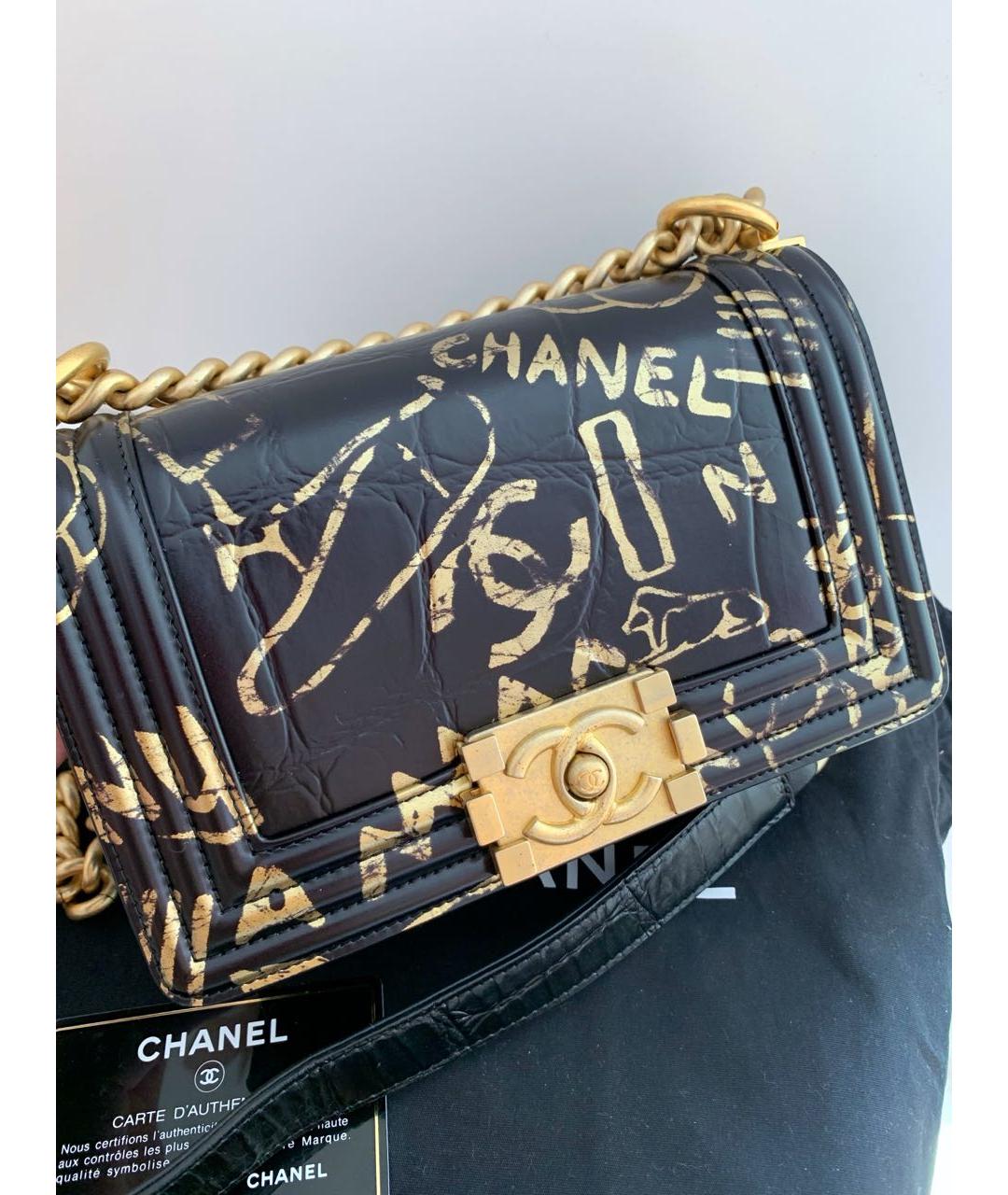 CHANEL Черная кожаная сумка через плечо, фото 2