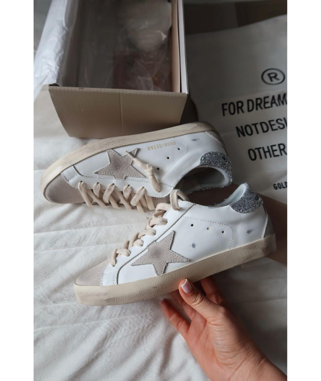 GOLDEN GOOSE Белые кожаные кеды, фото 2