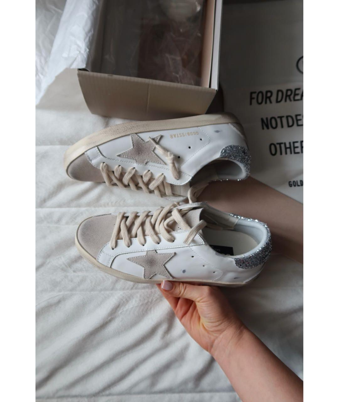 GOLDEN GOOSE Белые кожаные кеды, фото 3