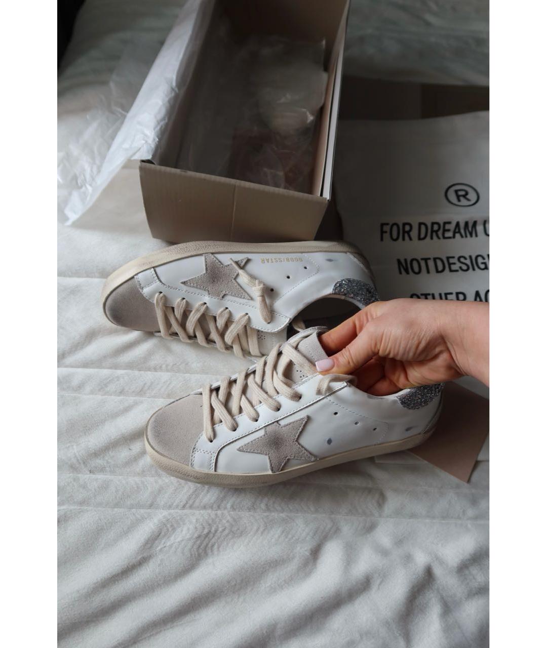 GOLDEN GOOSE Белые кожаные кеды, фото 4