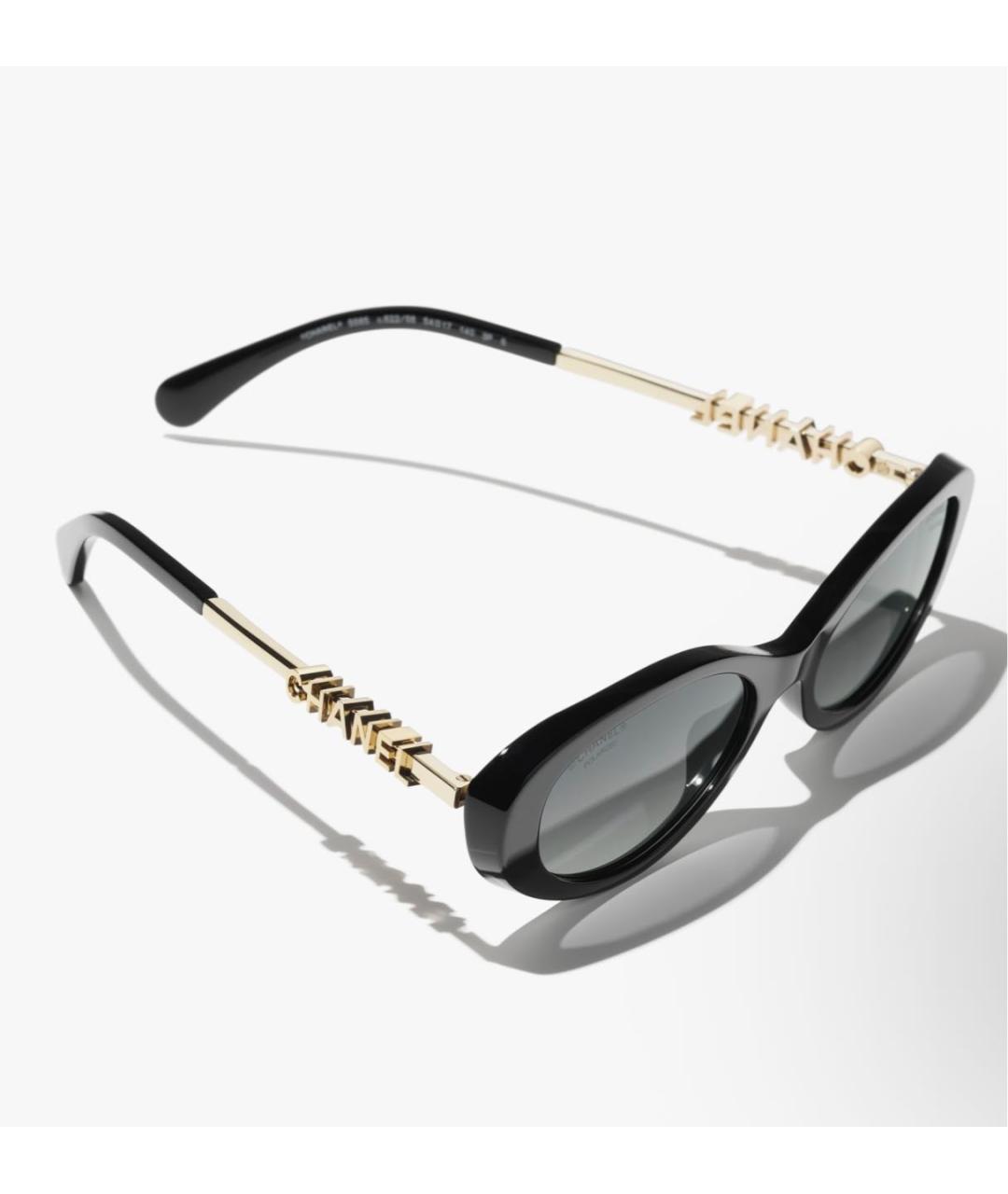 CHANEL Золотые металлические солнцезащитные очки, фото 4