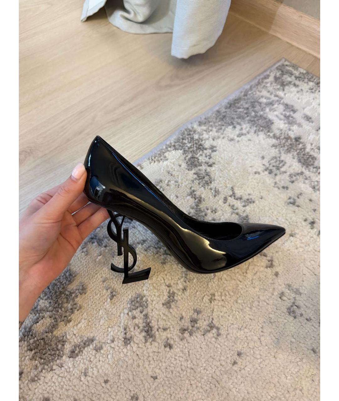 SAINT LAURENT Черные туфли из лакированной кожи, фото 8