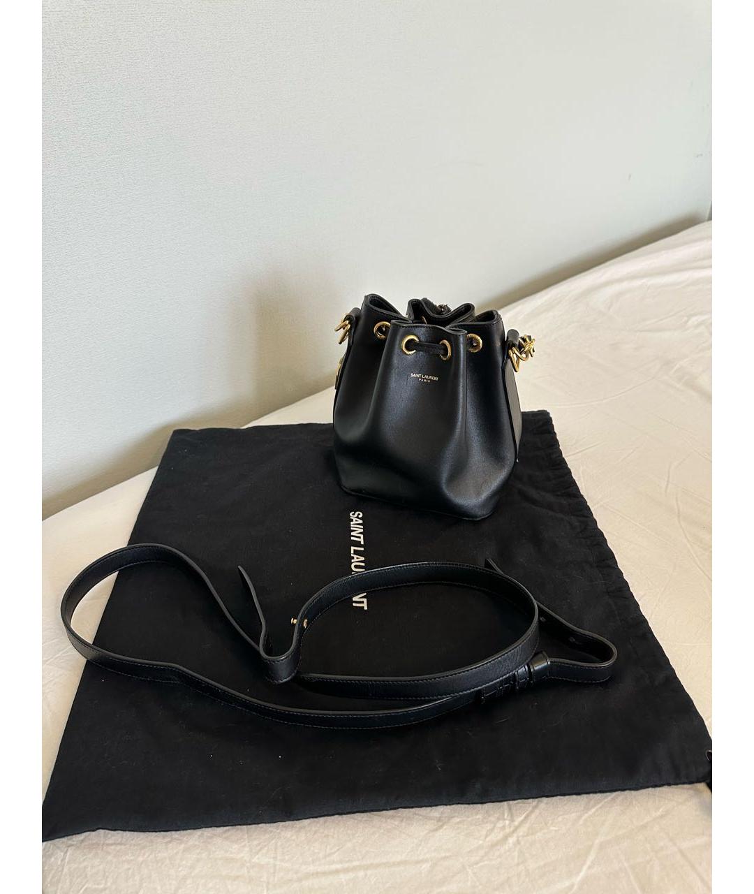 SAINT LAURENT Черная кожаная сумка через плечо, фото 8