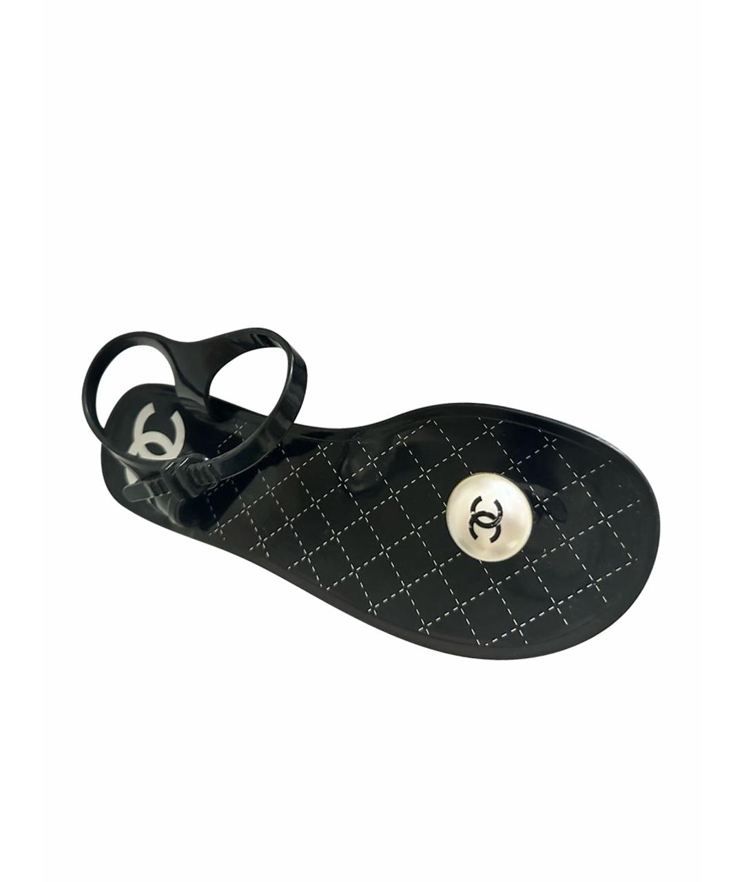 CHANEL Черные сандалии, фото 1