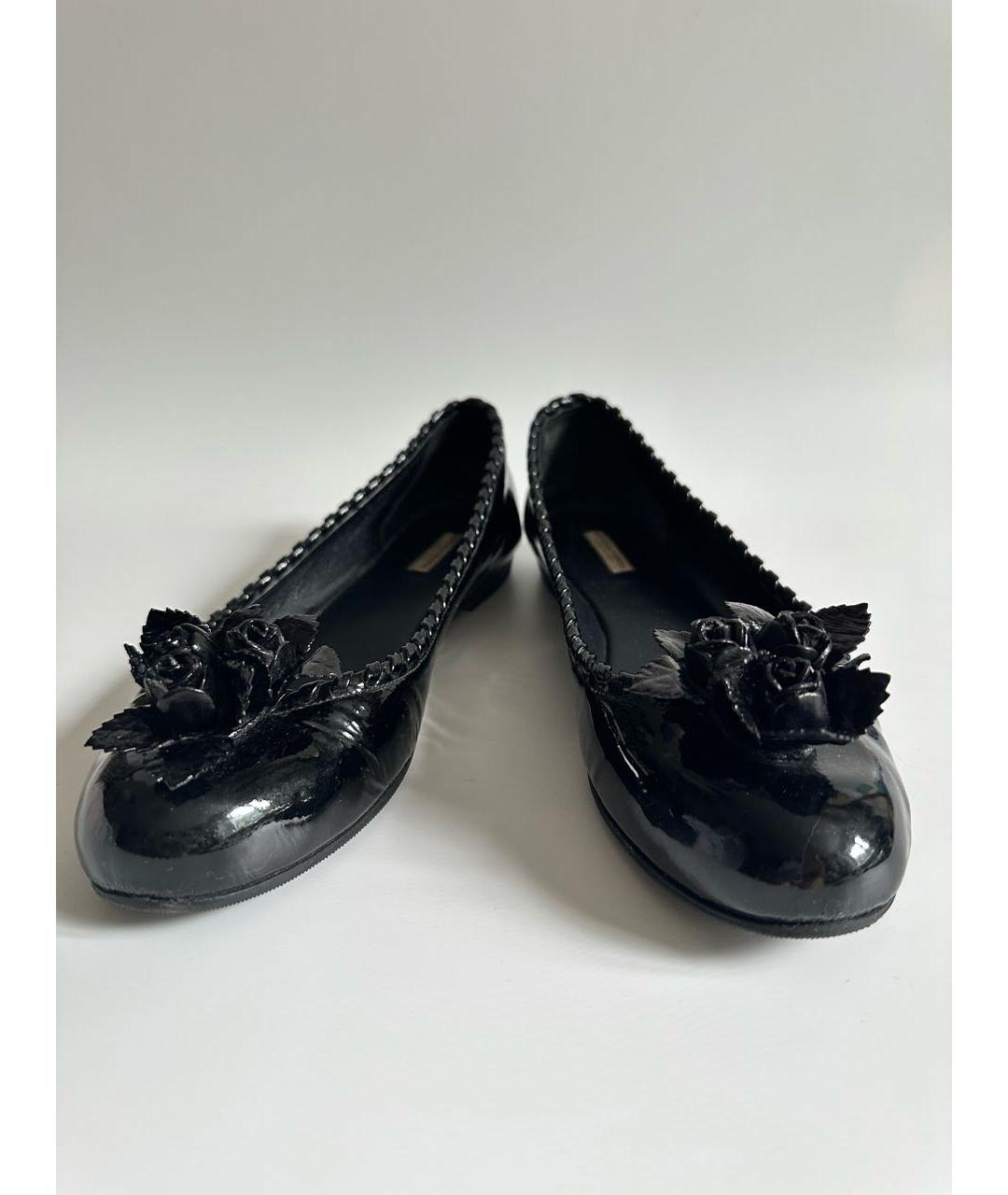 BOTTEGA VENETA Черные балетки из лакированной кожи, фото 4