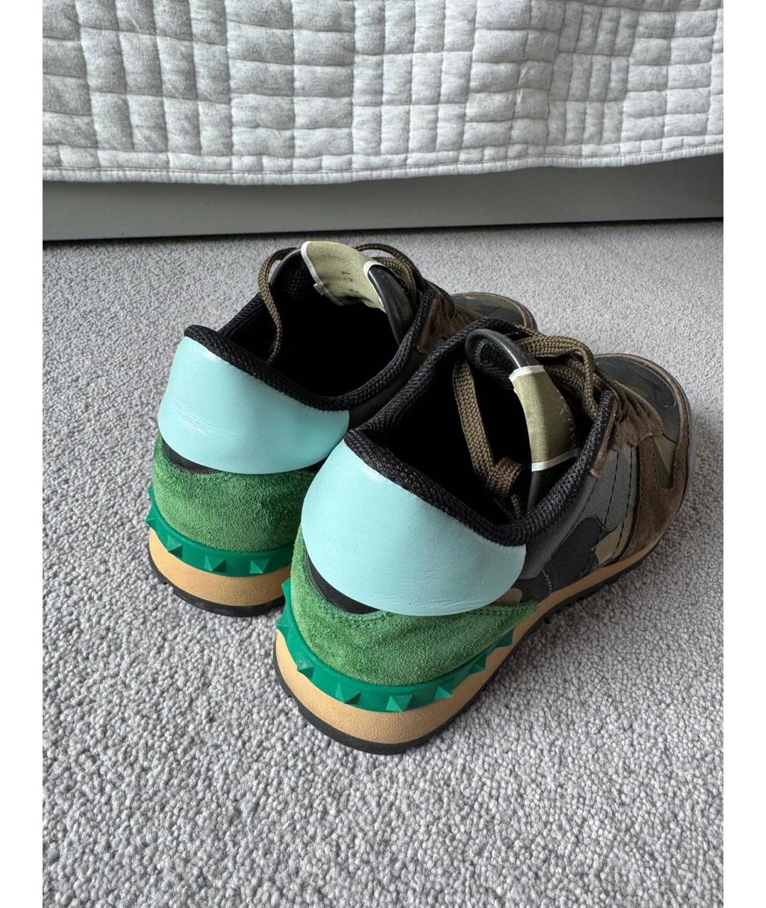 VALENTINO Хаки текстильные низкие кроссовки / кеды, фото 4
