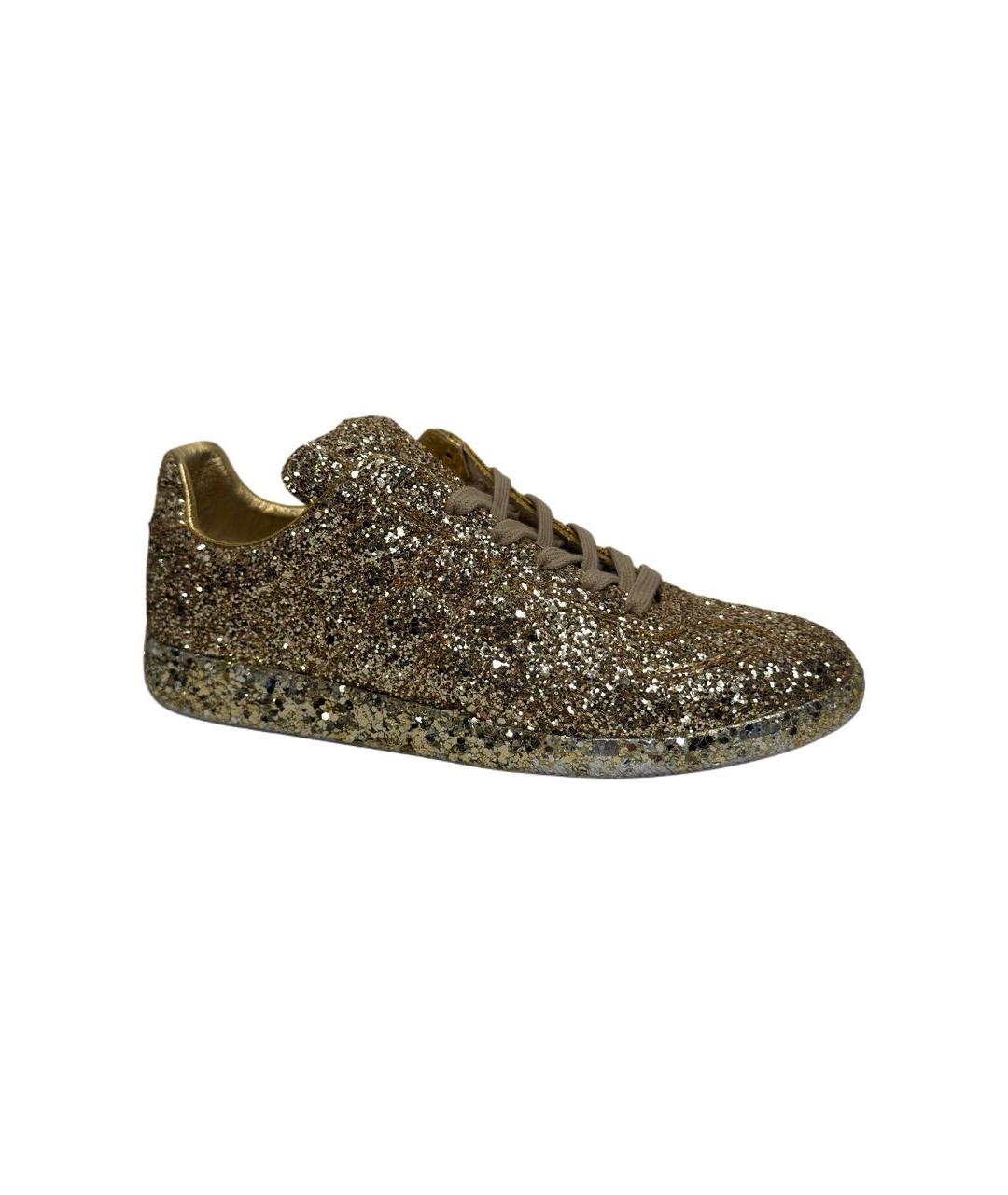 MAISON MARGIELA Золотые кеды, фото 9