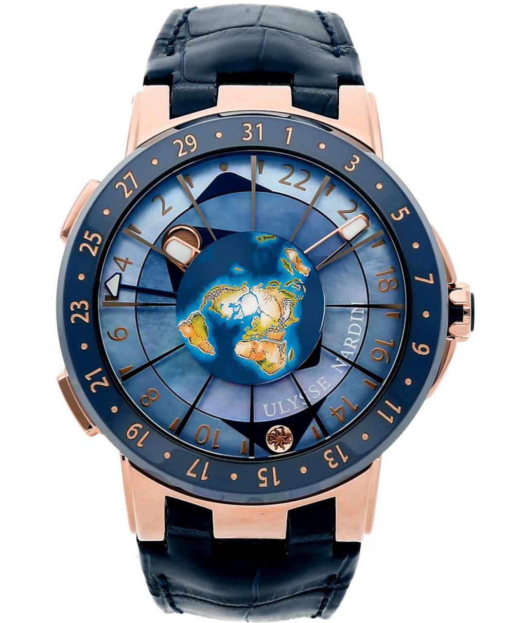 Ulysse Nardin Темно-синие часы из розового золота, фото 1