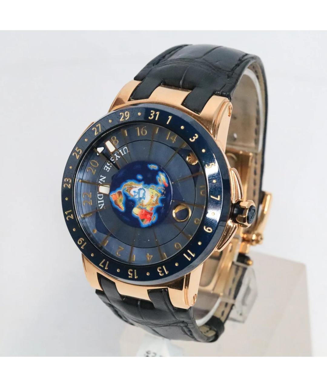 Ulysse Nardin Темно-синие часы из розового золота, фото 3