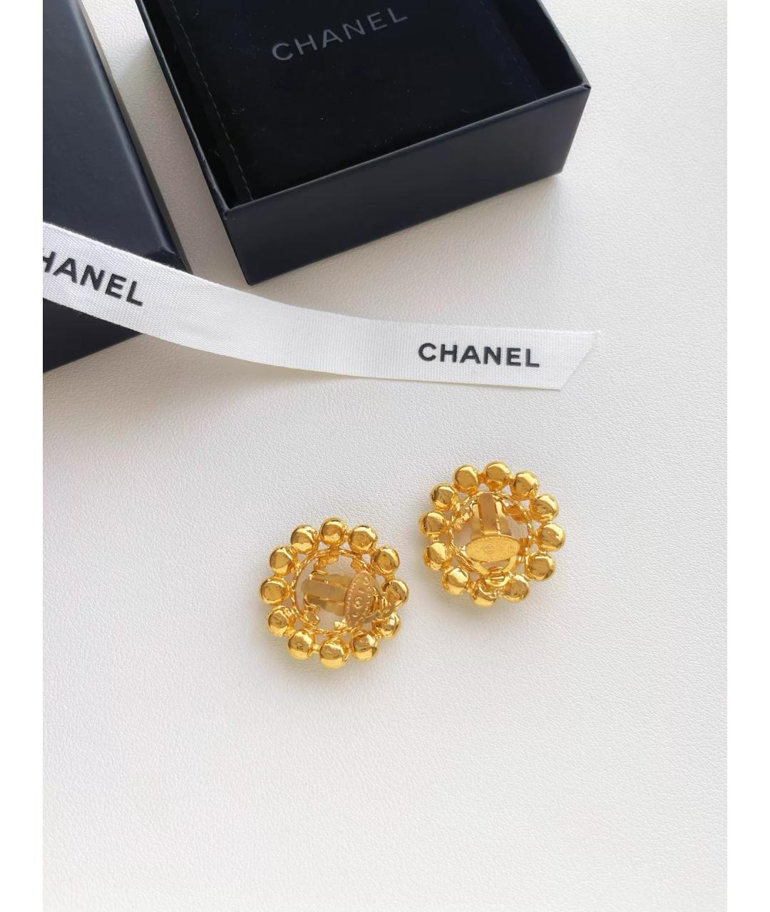 CHANEL Золотые позолоченные серьги, фото 3