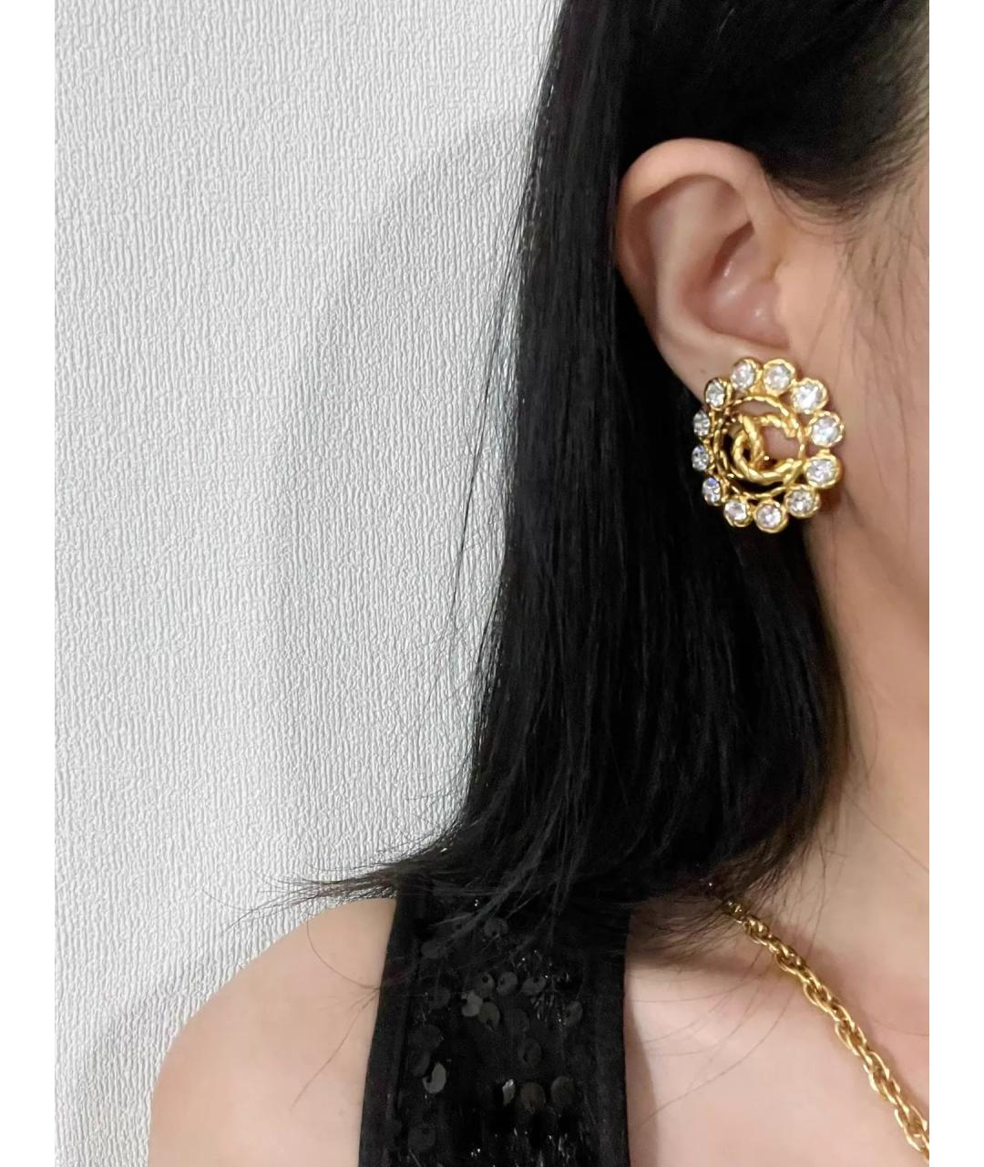 CHANEL Золотые позолоченные серьги, фото 4