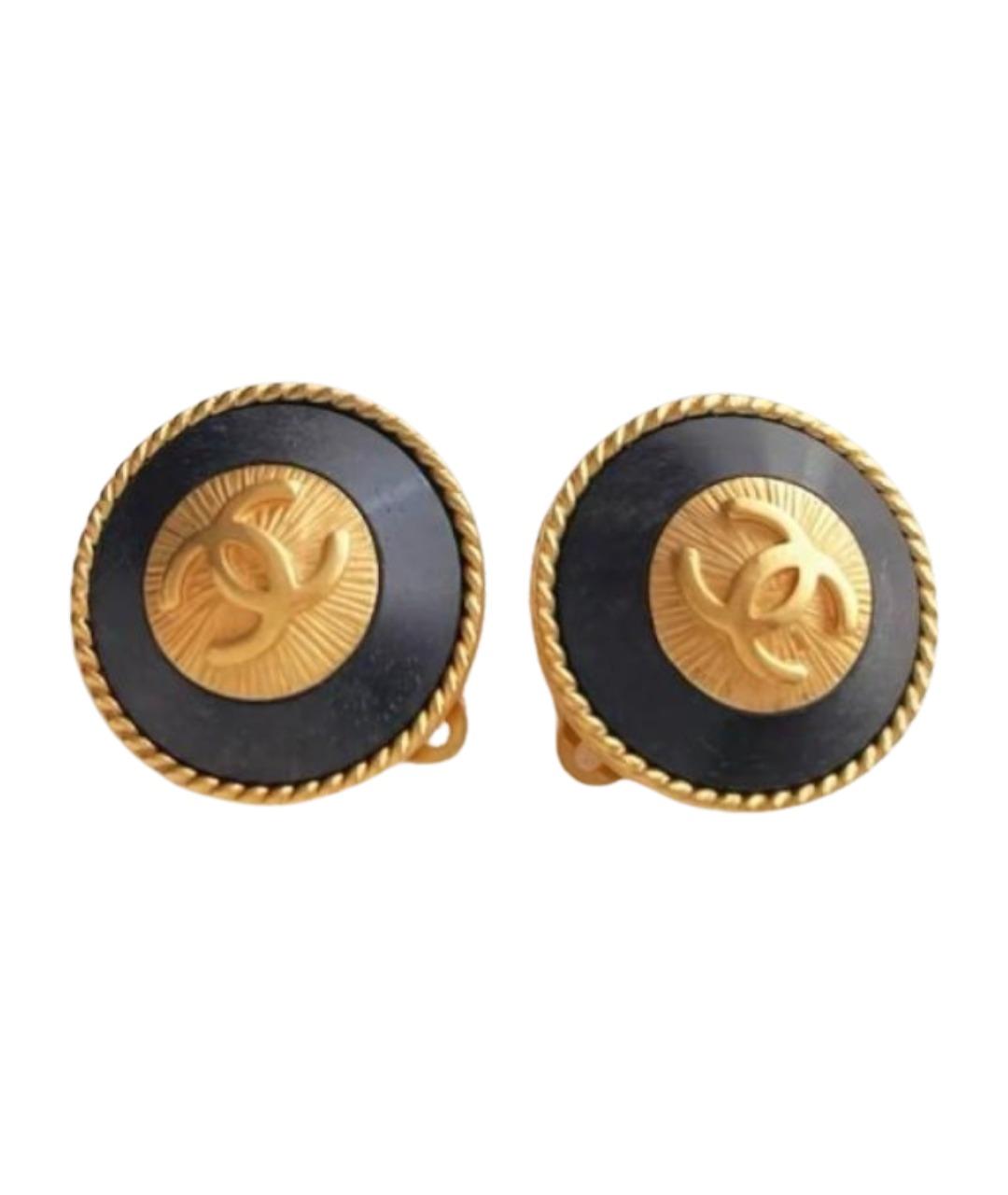 CHANEL Черные деревянные серьги, фото 1