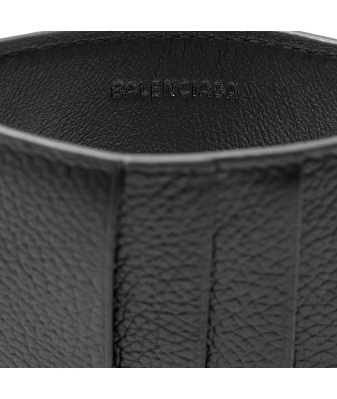 BALENCIAGA Черный кожаный кошелек, фото 5