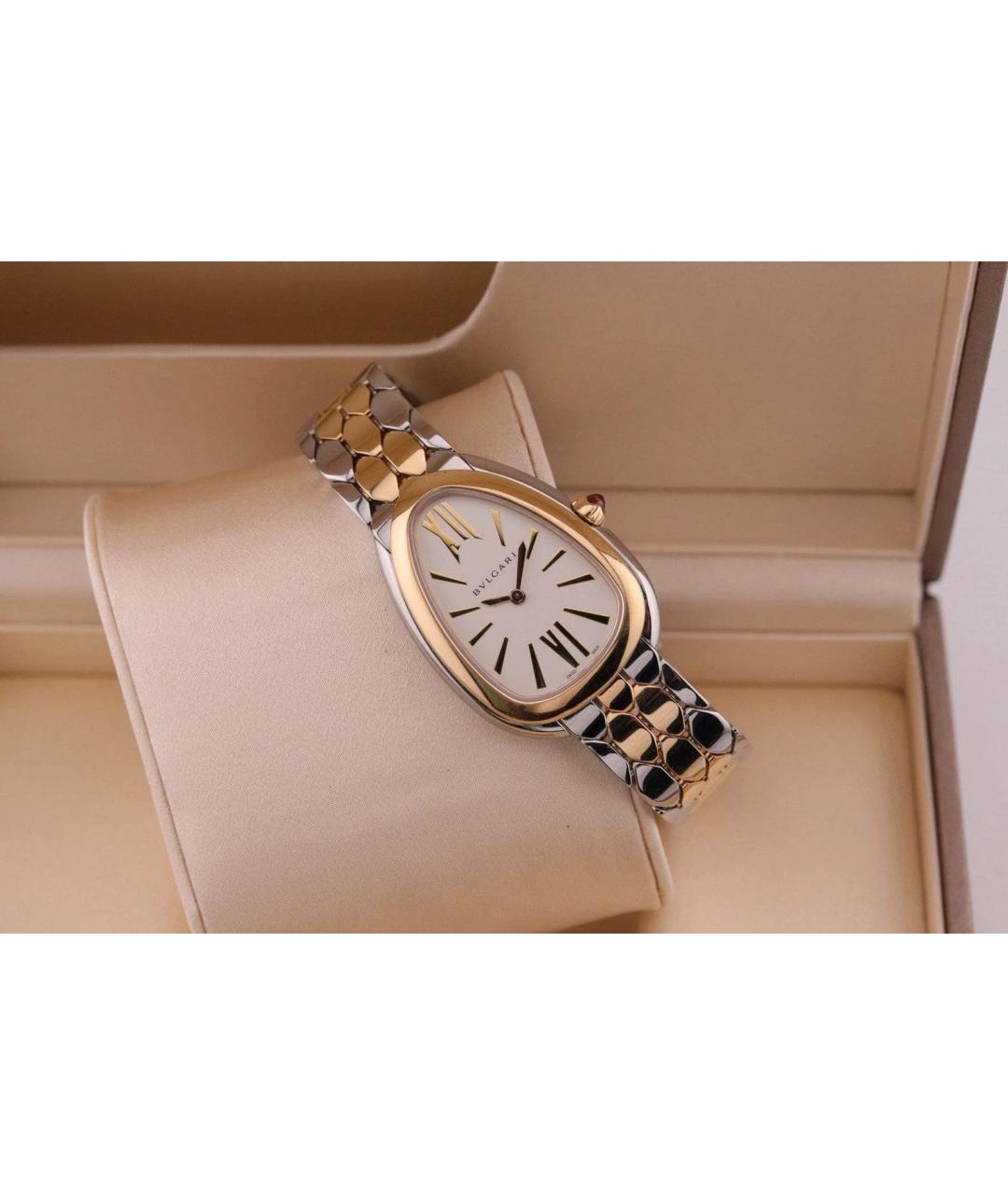 BVLGARI Белые часы из желтого золота, фото 3