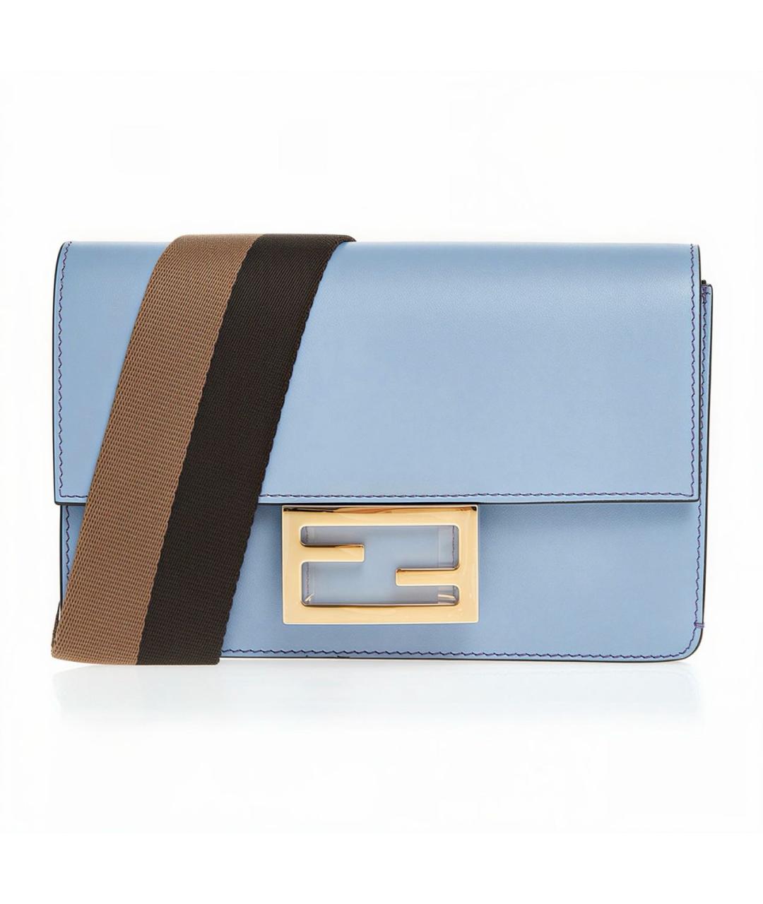 FENDI Голубая кожаная сумка через плечо, фото 6