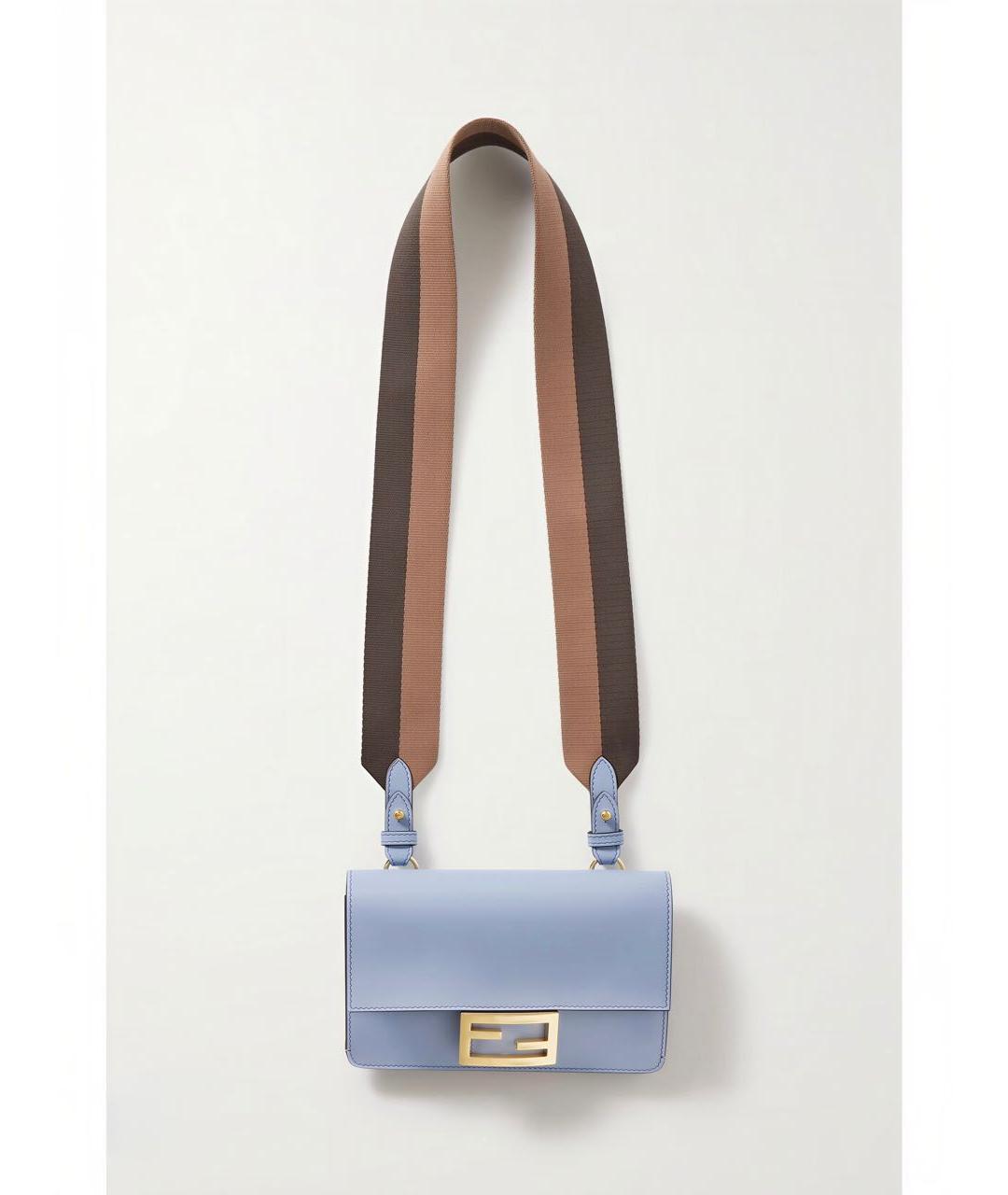 FENDI Голубая кожаная сумка через плечо, фото 3