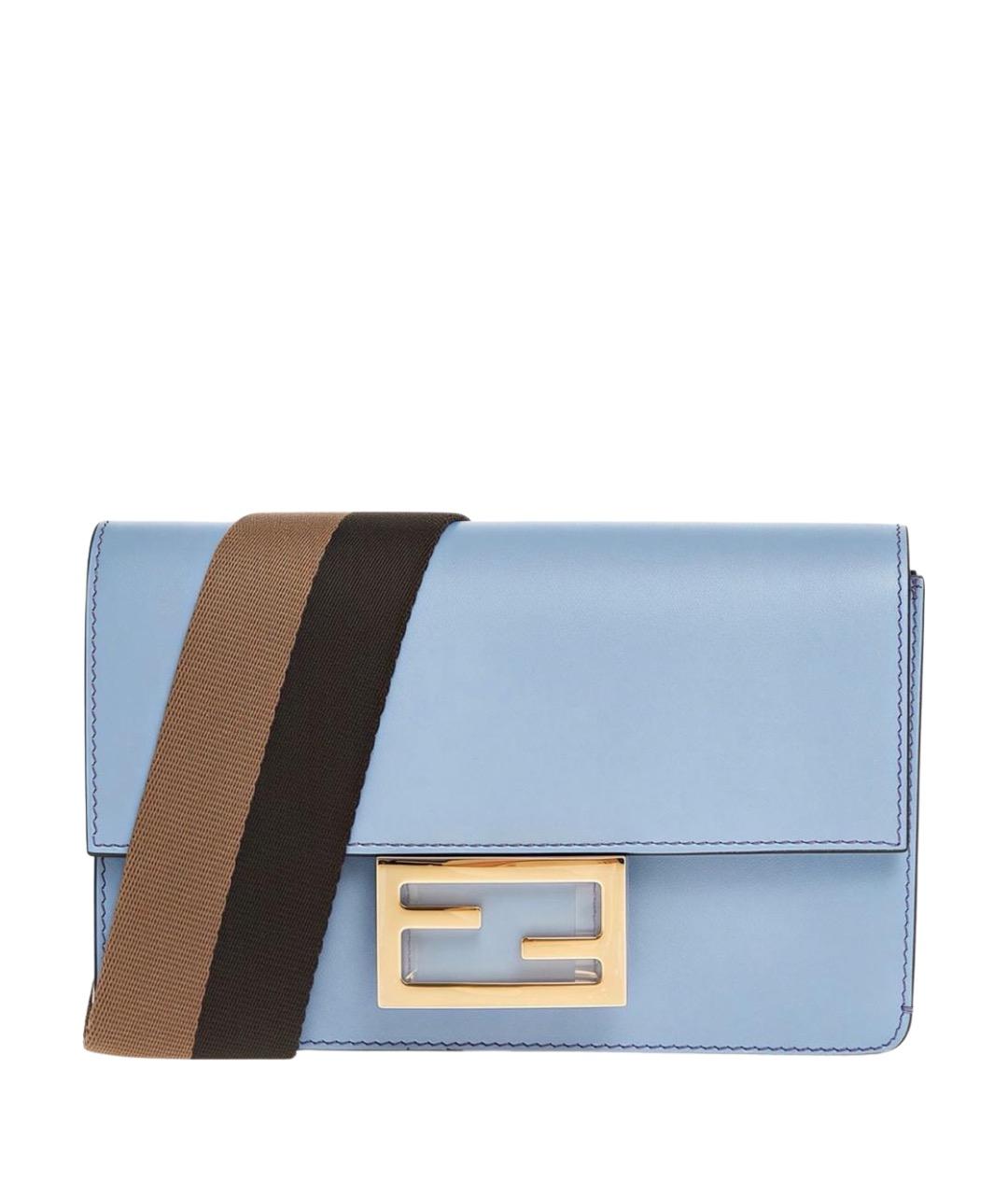 FENDI Голубая кожаная сумка через плечо, фото 1