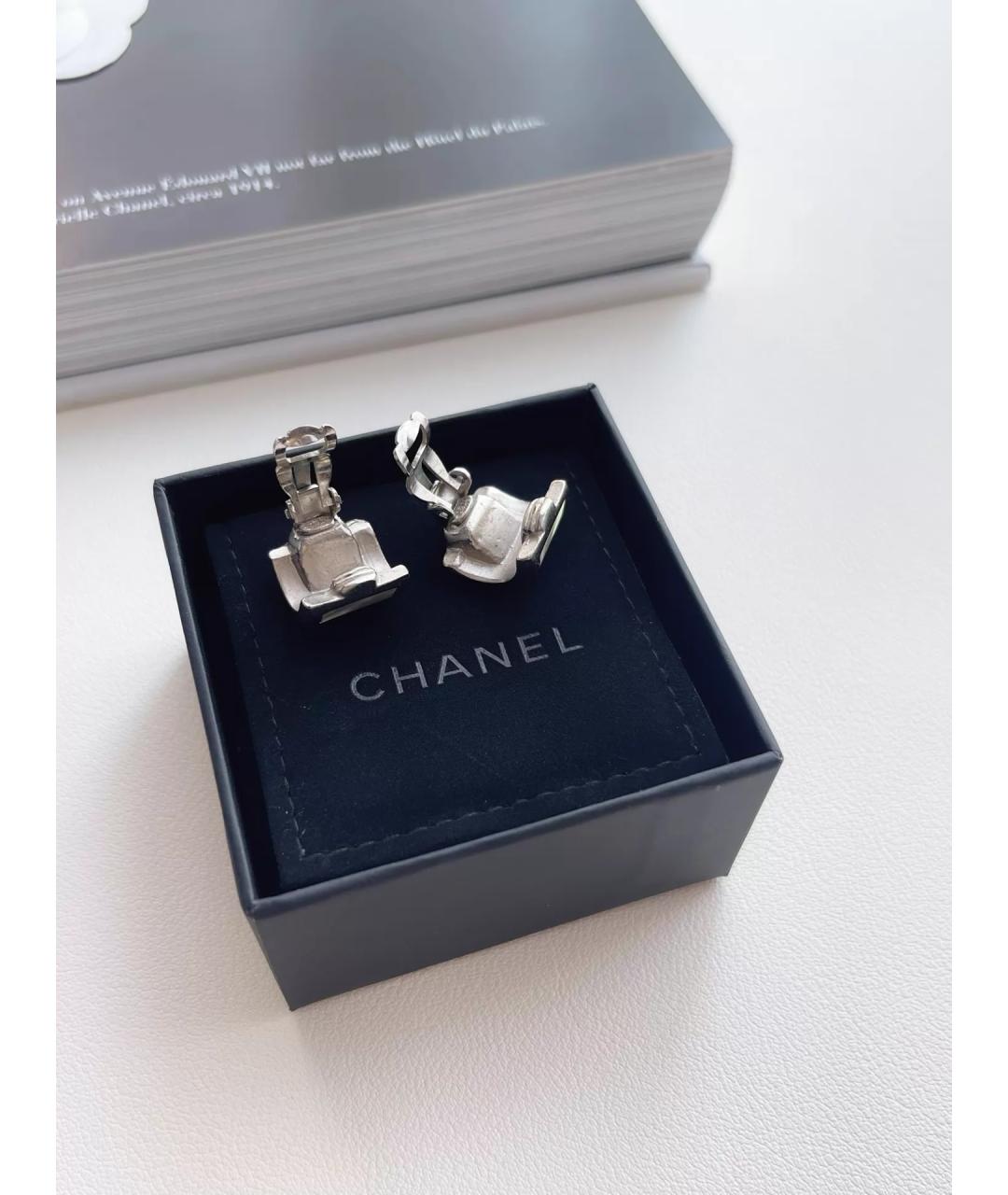 CHANEL Белые серьги, фото 4