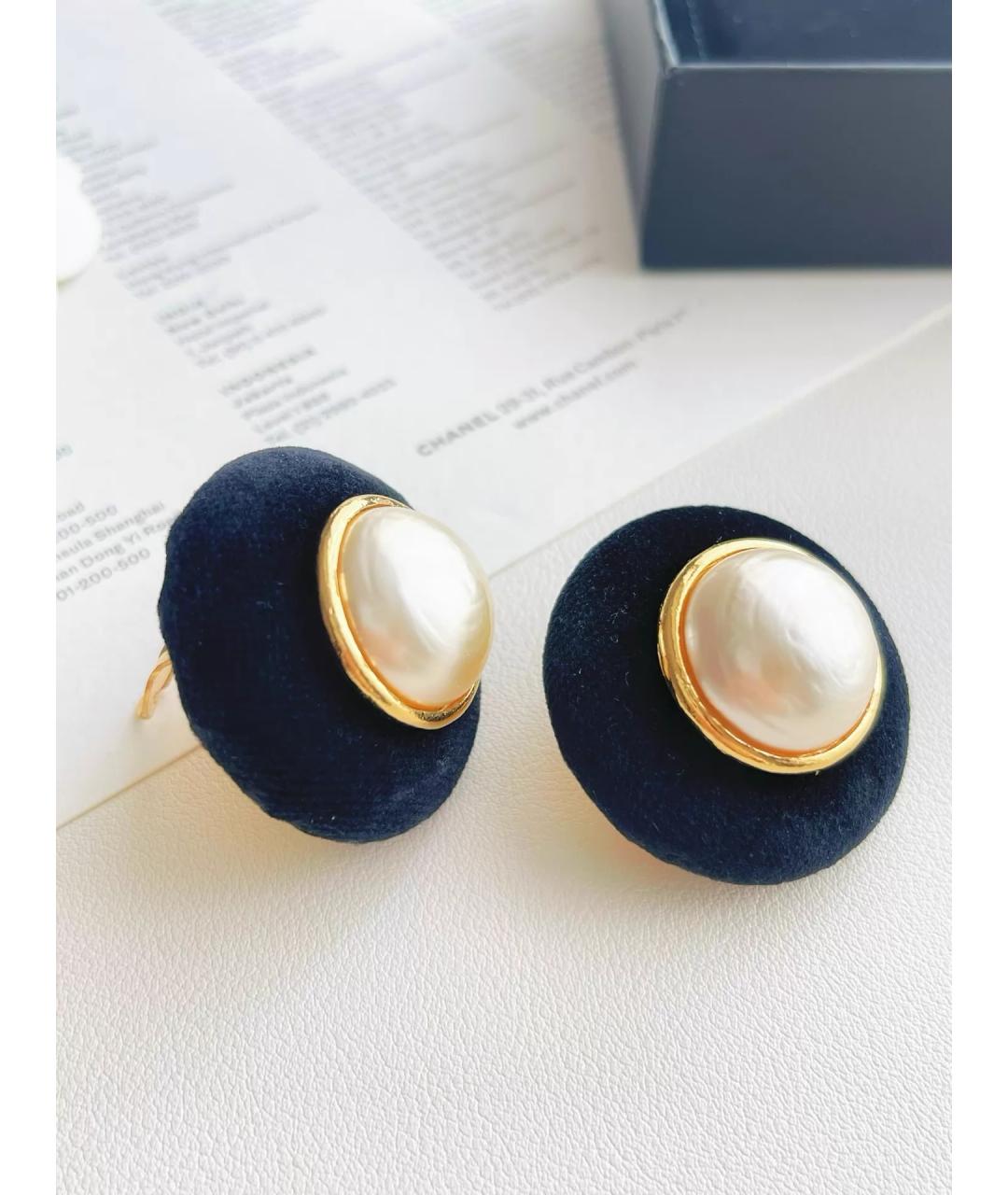 CHANEL Черные серьги, фото 2