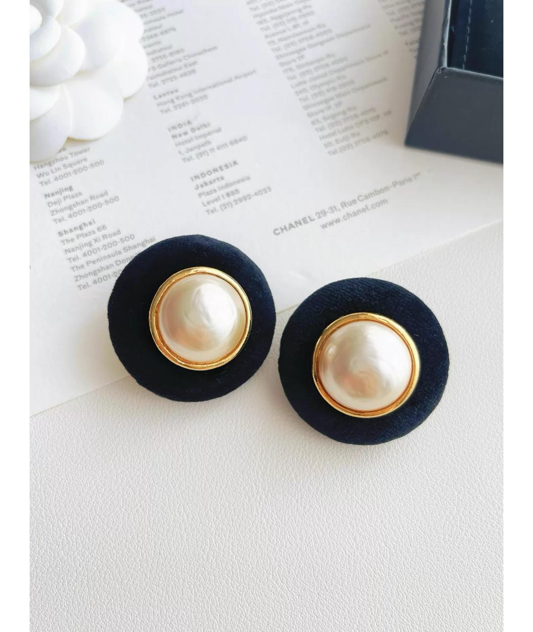 CHANEL Черные серьги, фото 6