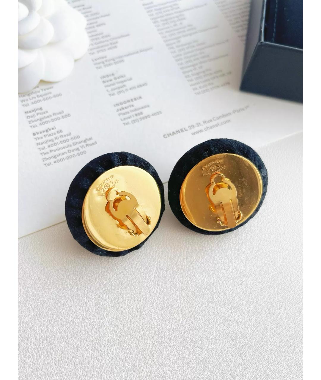 CHANEL Черные серьги, фото 3