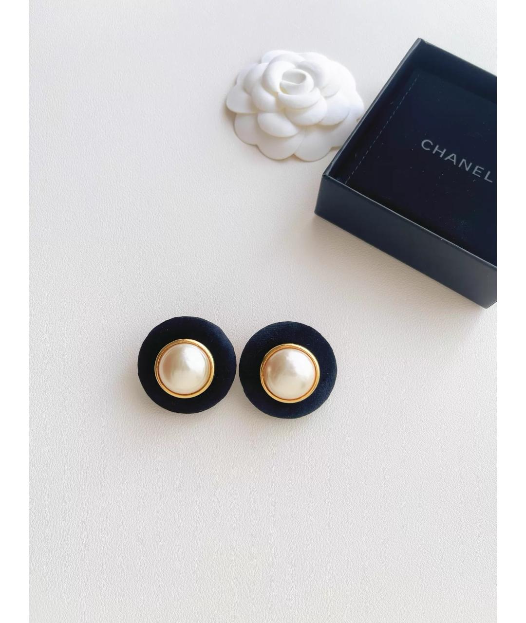 CHANEL Черные серьги, фото 4