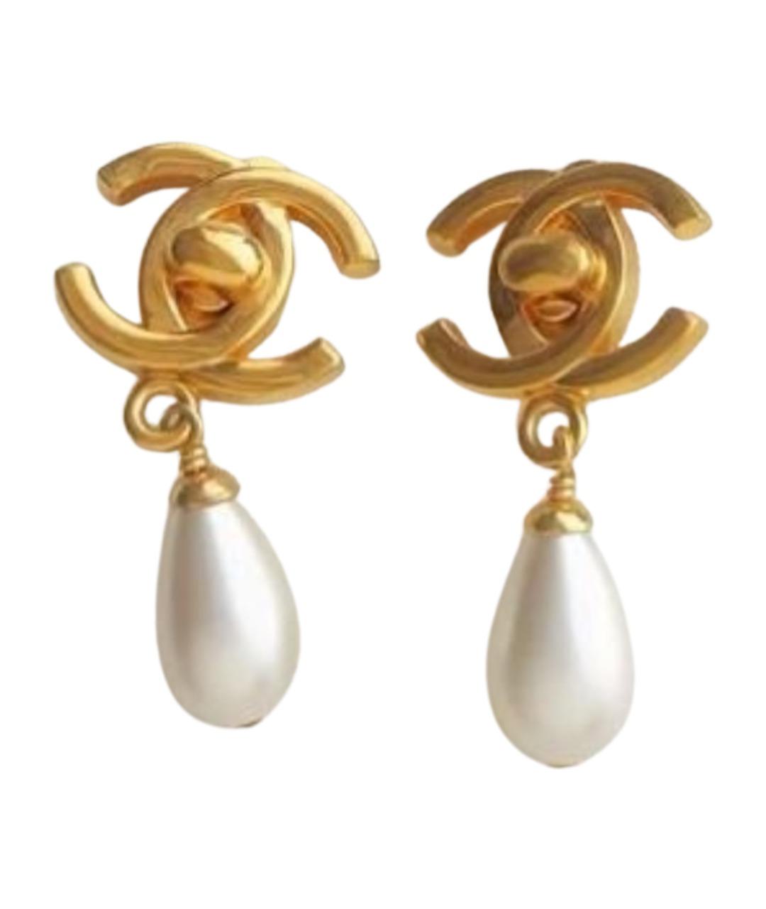 CHANEL Золотые позолоченные серьги, фото 1