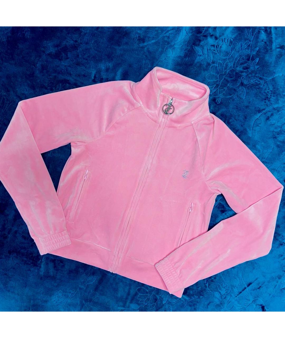 JUICY COUTURE Розовый велюровый костюм с брюками, фото 3