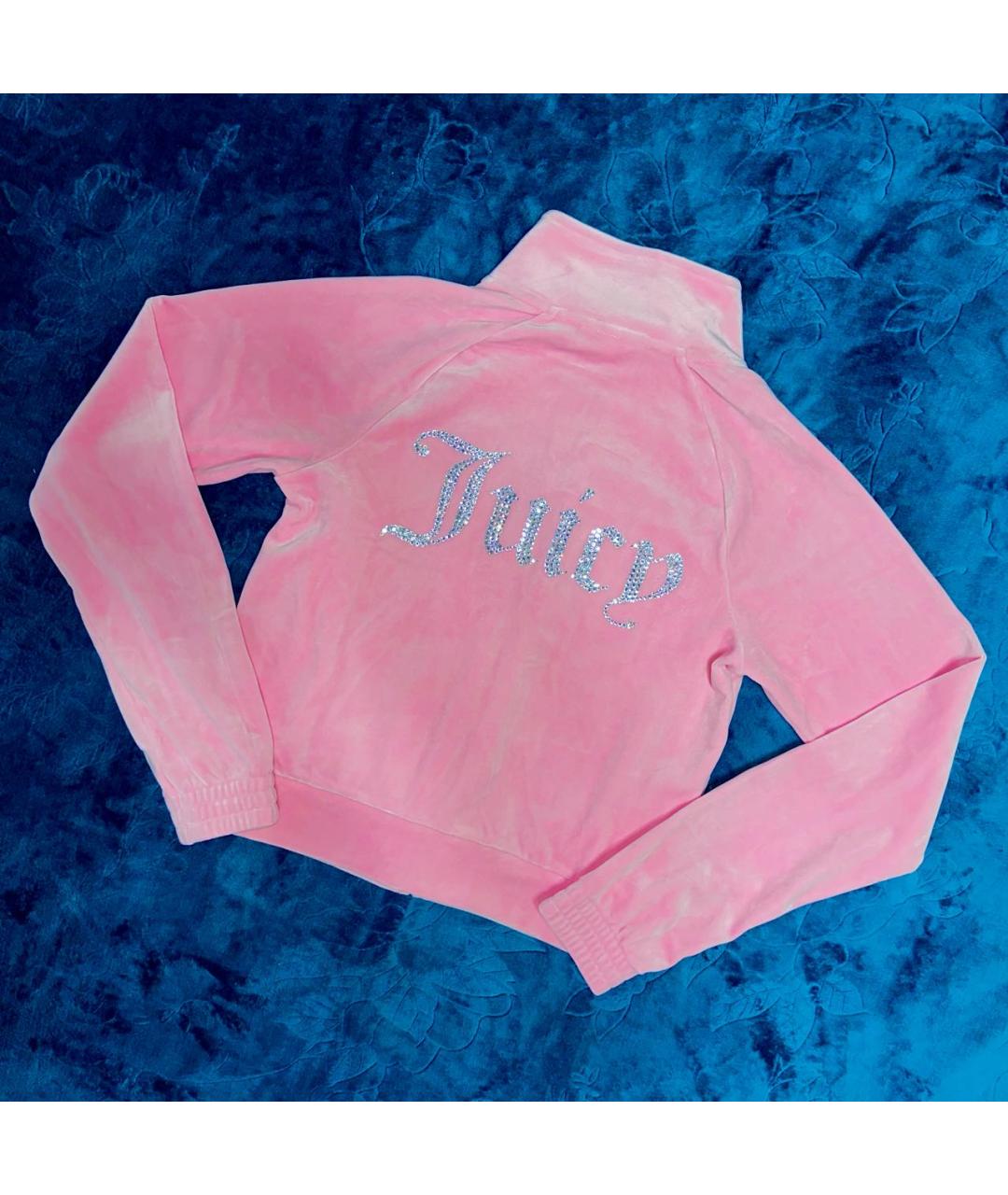 JUICY COUTURE Розовый велюровый костюм с брюками, фото 2