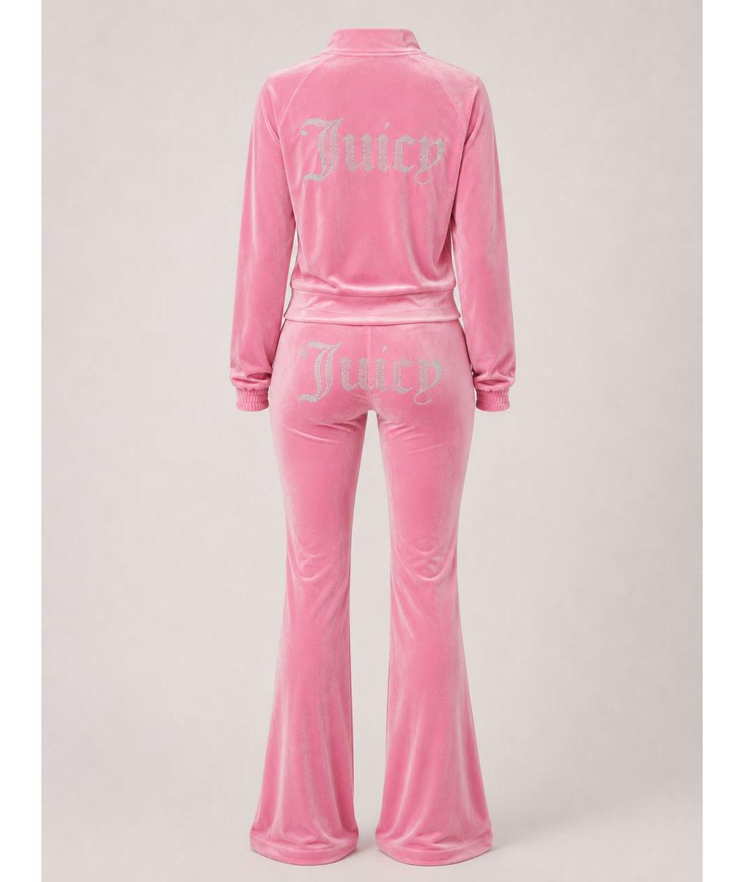 JUICY COUTURE Розовый велюровый костюм с брюками, фото 8
