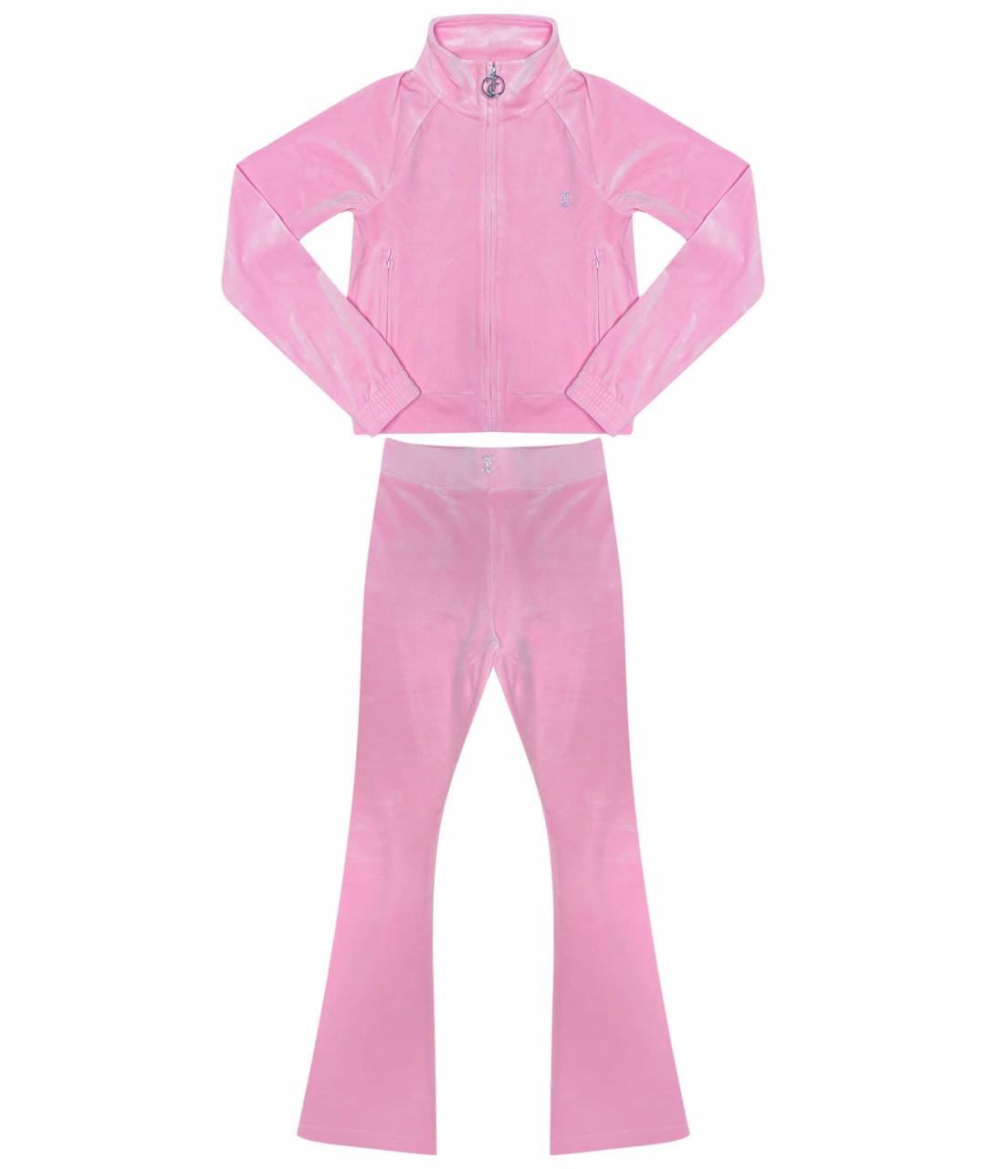 JUICY COUTURE Розовый велюровый костюм с брюками, фото 1