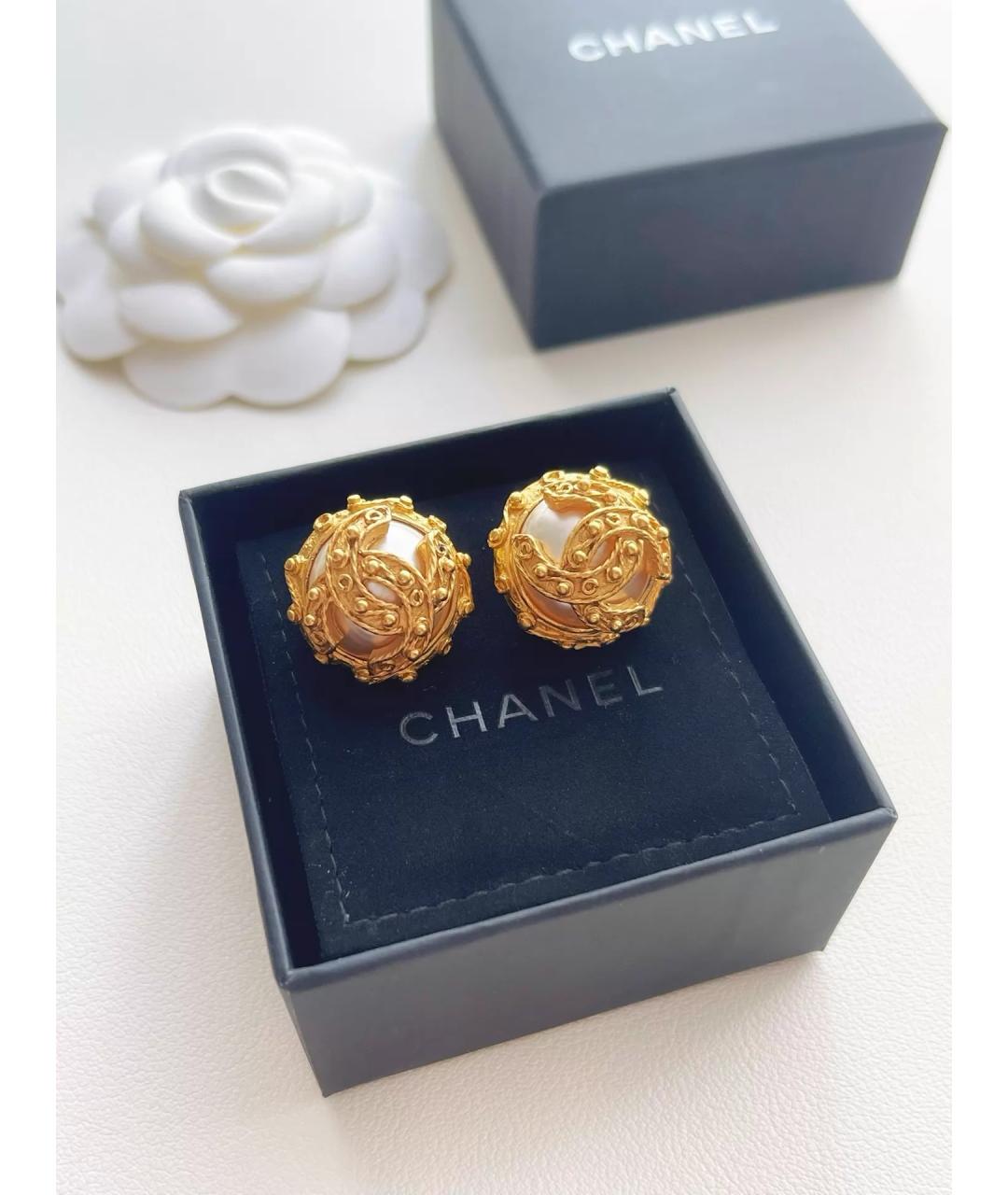CHANEL Белые серьги, фото 7