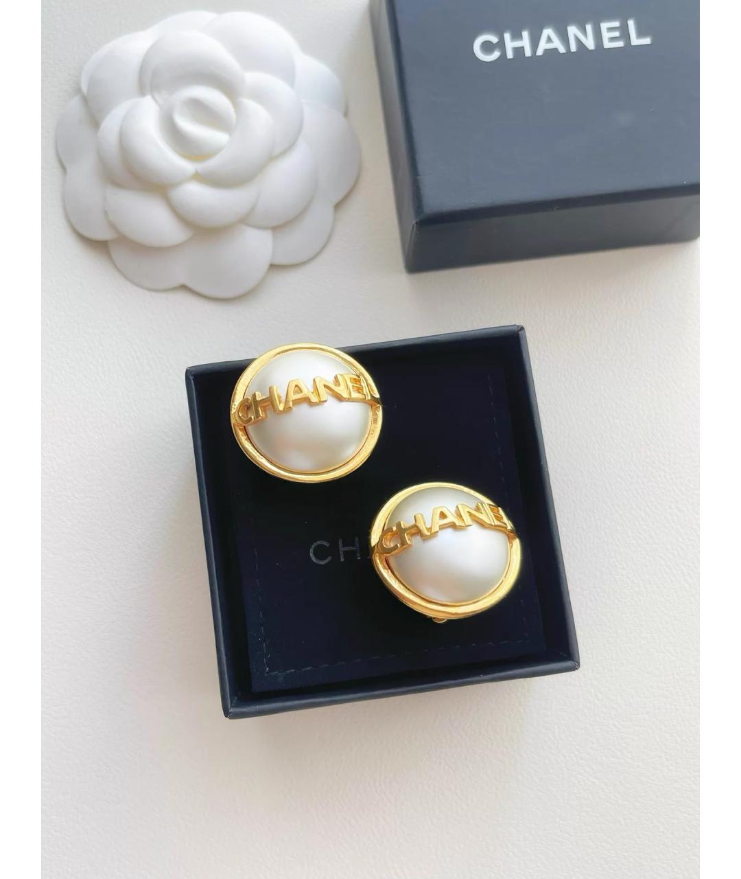 CHANEL Золотые серьги, фото 2