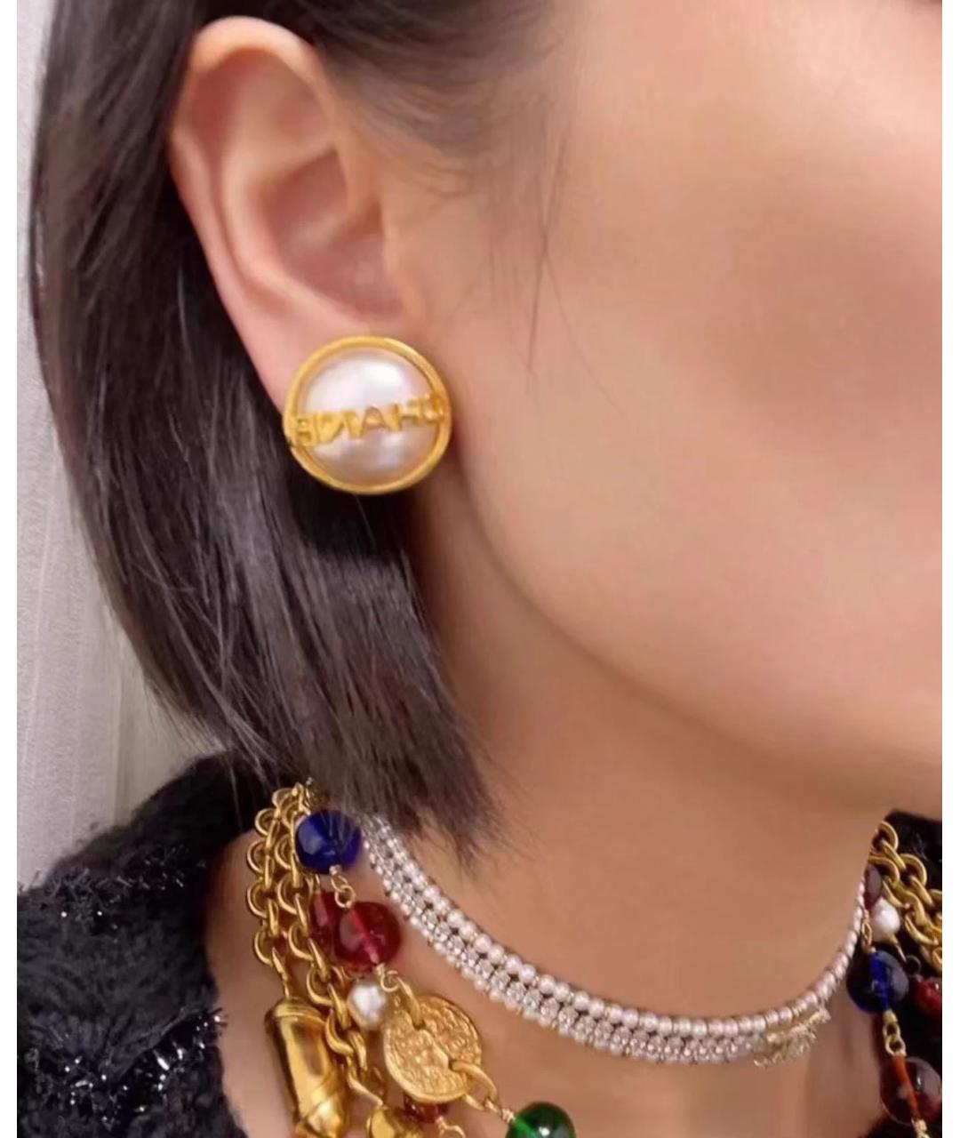 CHANEL Золотые серьги, фото 4