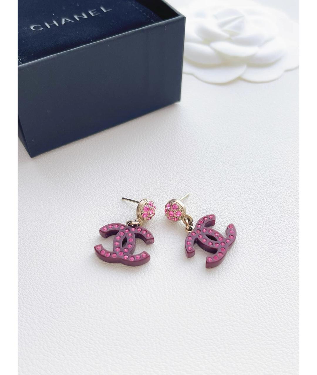 CHANEL Фиолетовые серьги, фото 5