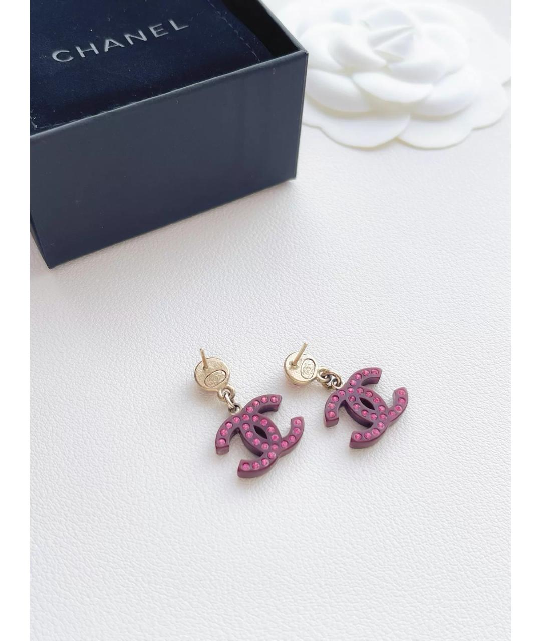 CHANEL Фиолетовые серьги, фото 3