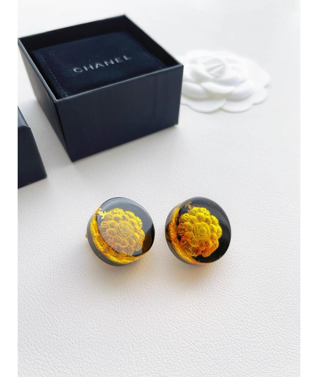 CHANEL Черные серьги, фото 2