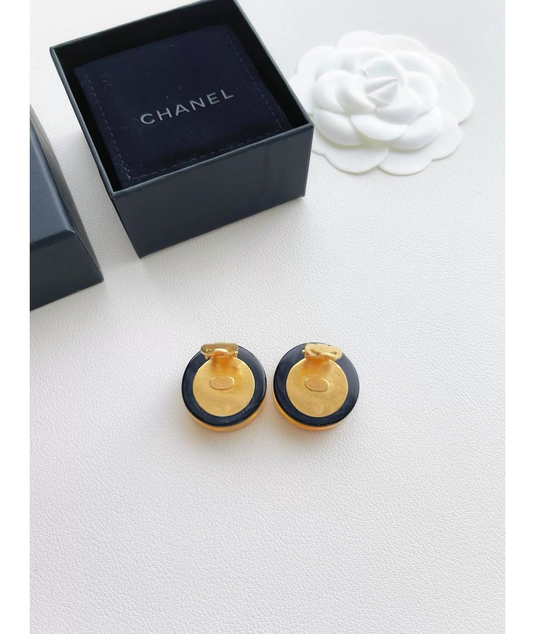 CHANEL Черные серьги, фото 3