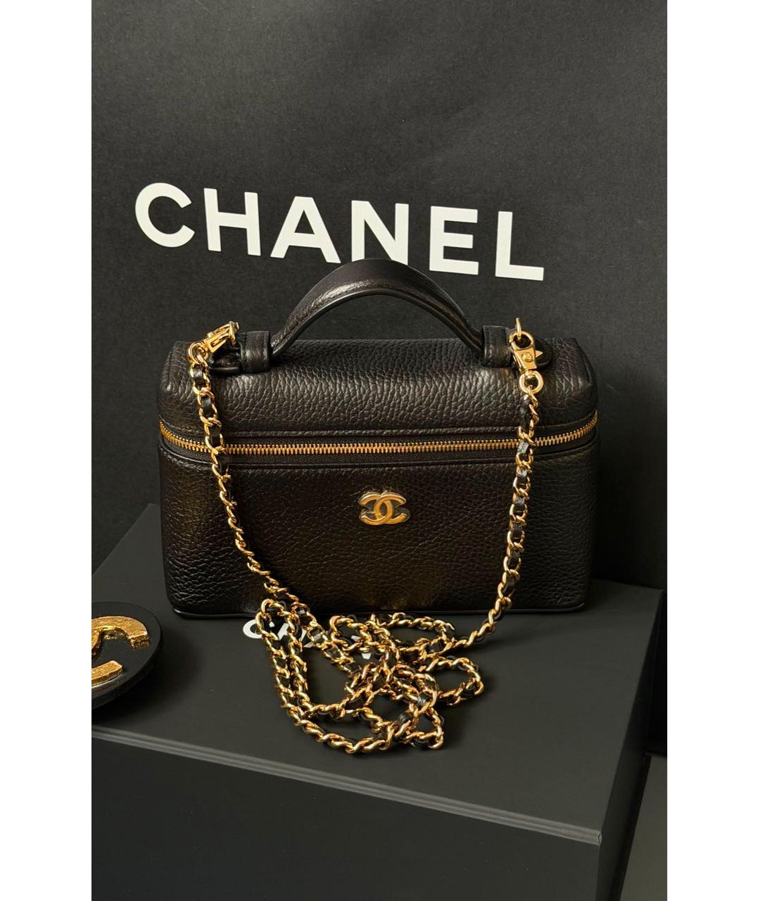 CHANEL Черная кожаная сумка через плечо, фото 2