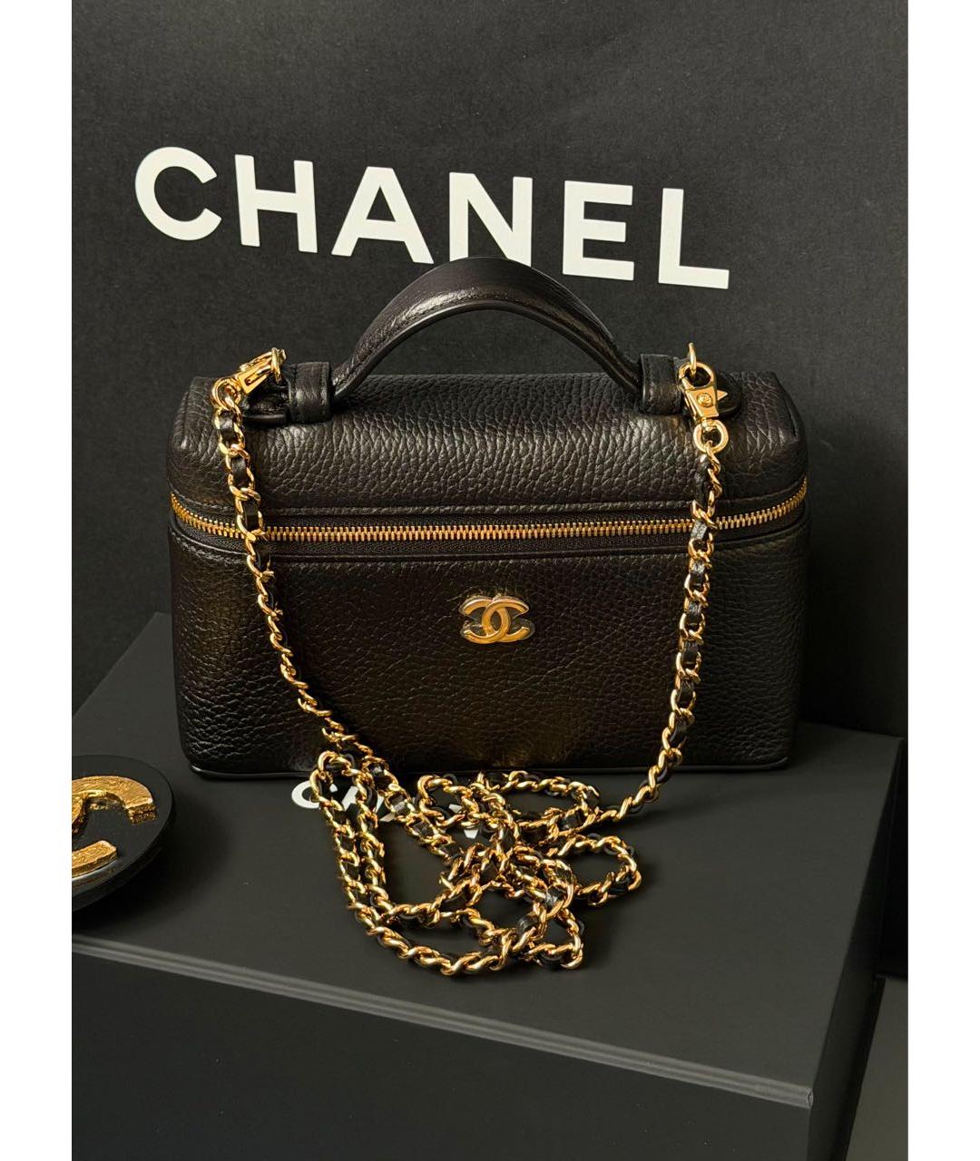 CHANEL Черная кожаная сумка через плечо, фото 3