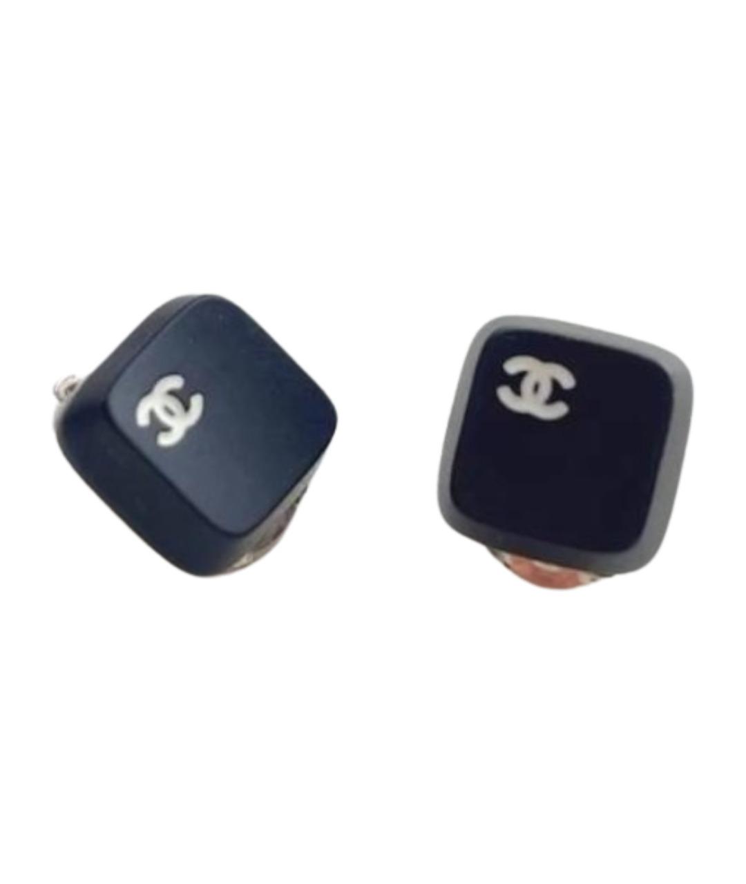 CHANEL Черные серьги, фото 1