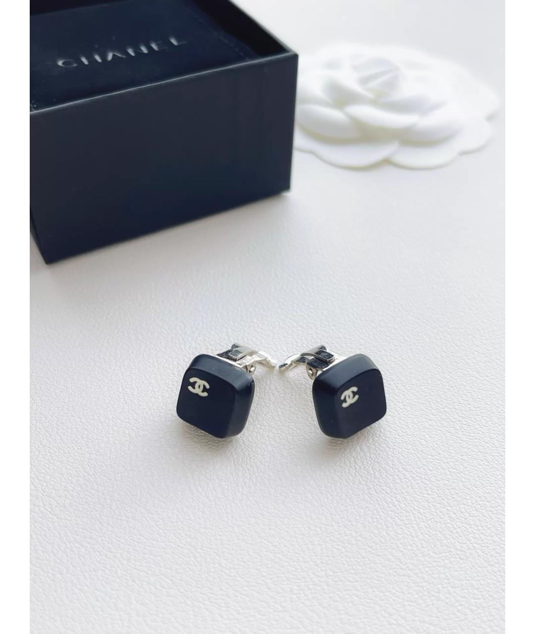 CHANEL Черные серьги, фото 2