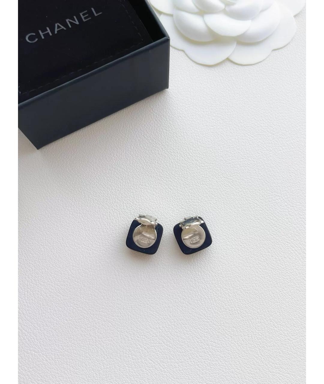 CHANEL Черные серьги, фото 3