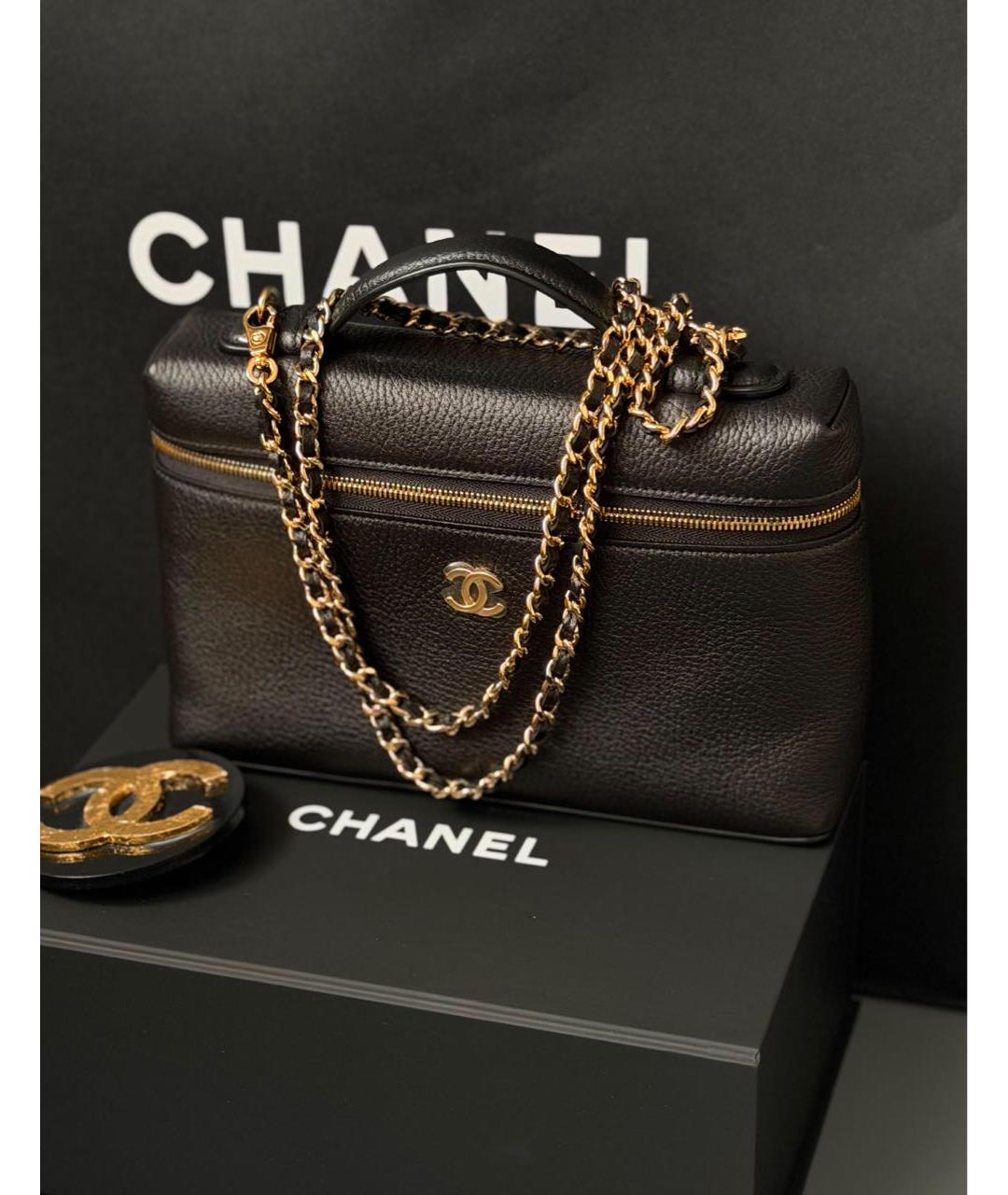 CHANEL Черная кожаная сумка через плечо, фото 2