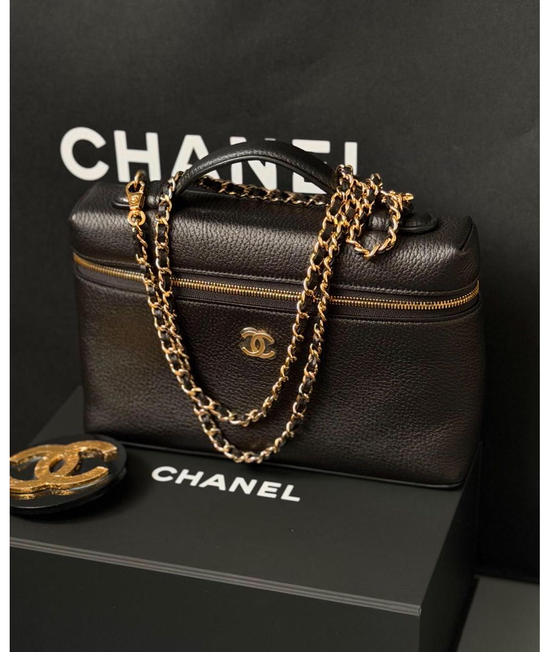 CHANEL Черная кожаная сумка через плечо, фото 3